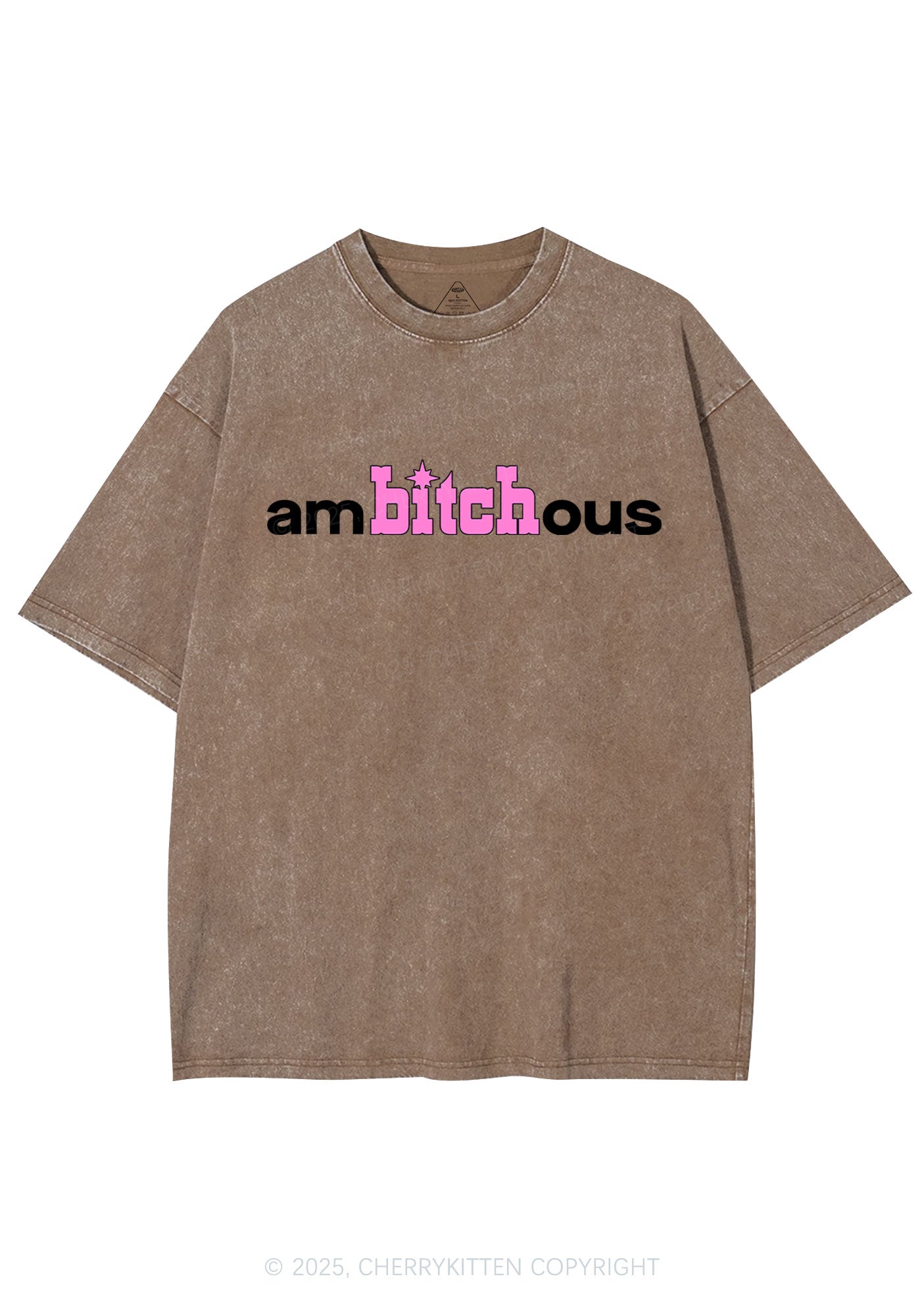 Ambxxchous Y2K Shirts Washed Tee Cherrykitten