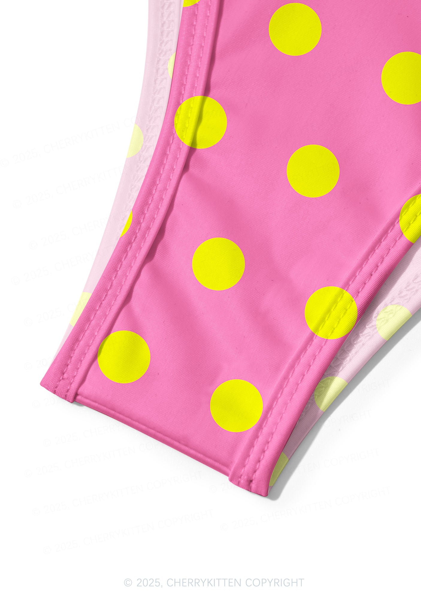 Pink And Yellow Dots Y2K Print Bikini Set Cherrykitten