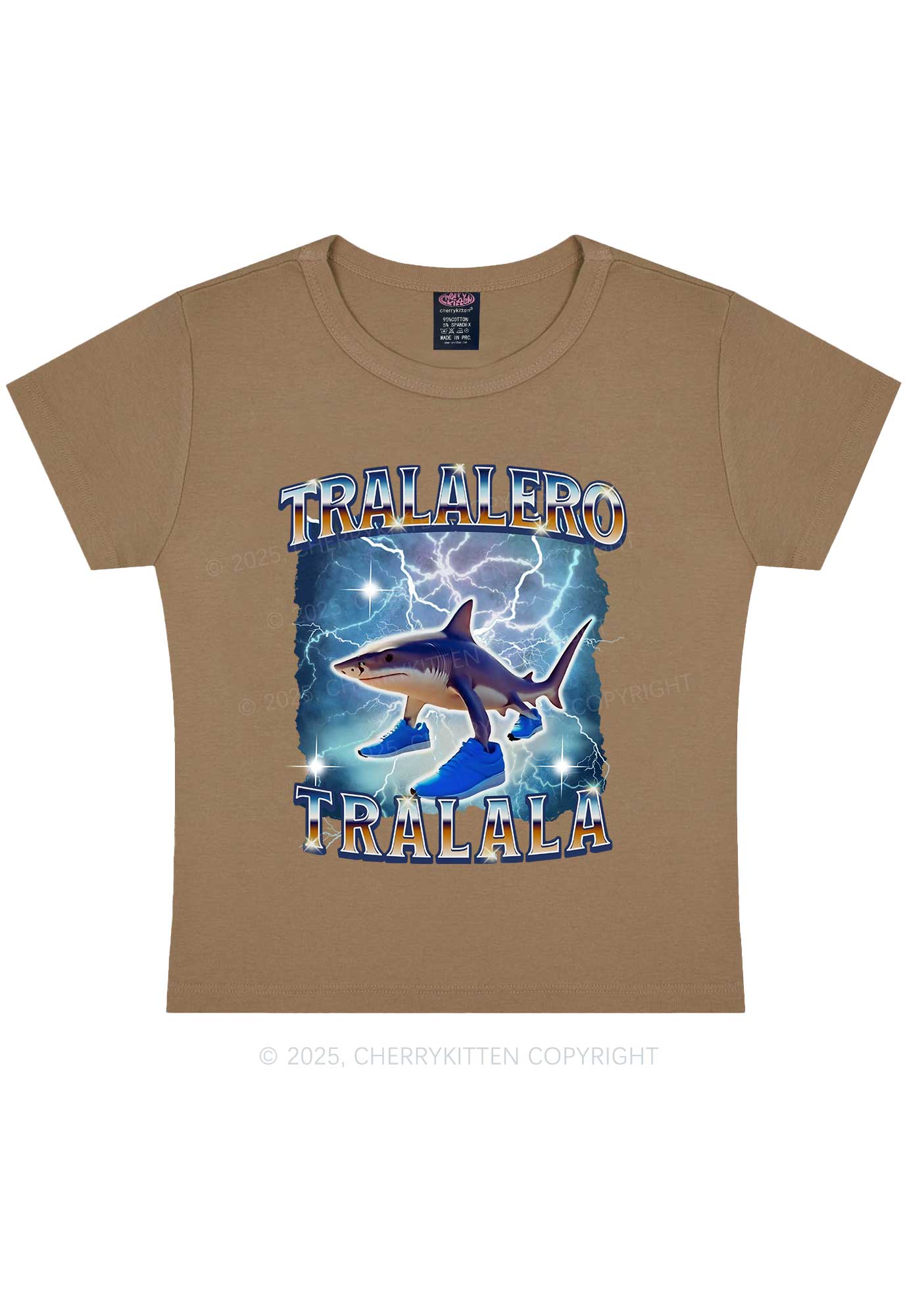 Tralalero Tralala Italian Brainrot Shirt Y2K Baby Tee Cherrykitten