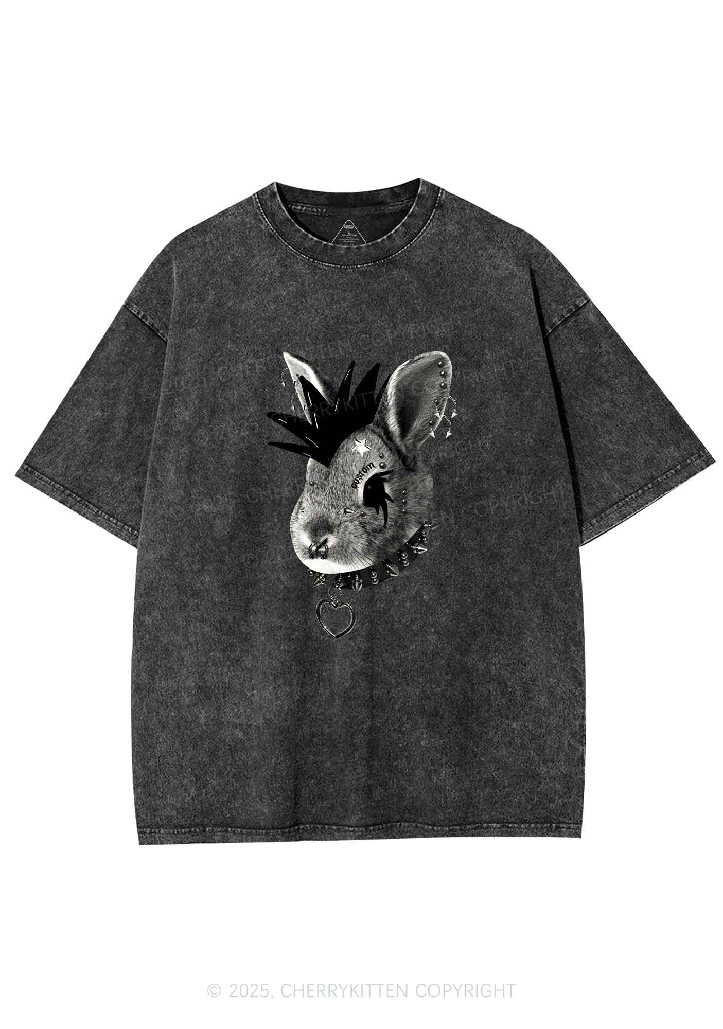 Custom Punk Pet Y2K Shirts Washed Tee Cherrykitten