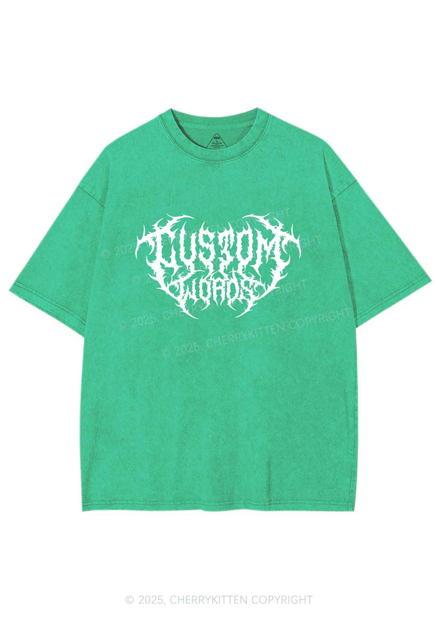 Custom Punk Words Y2K Shirts Washed Tee Cherrykitten