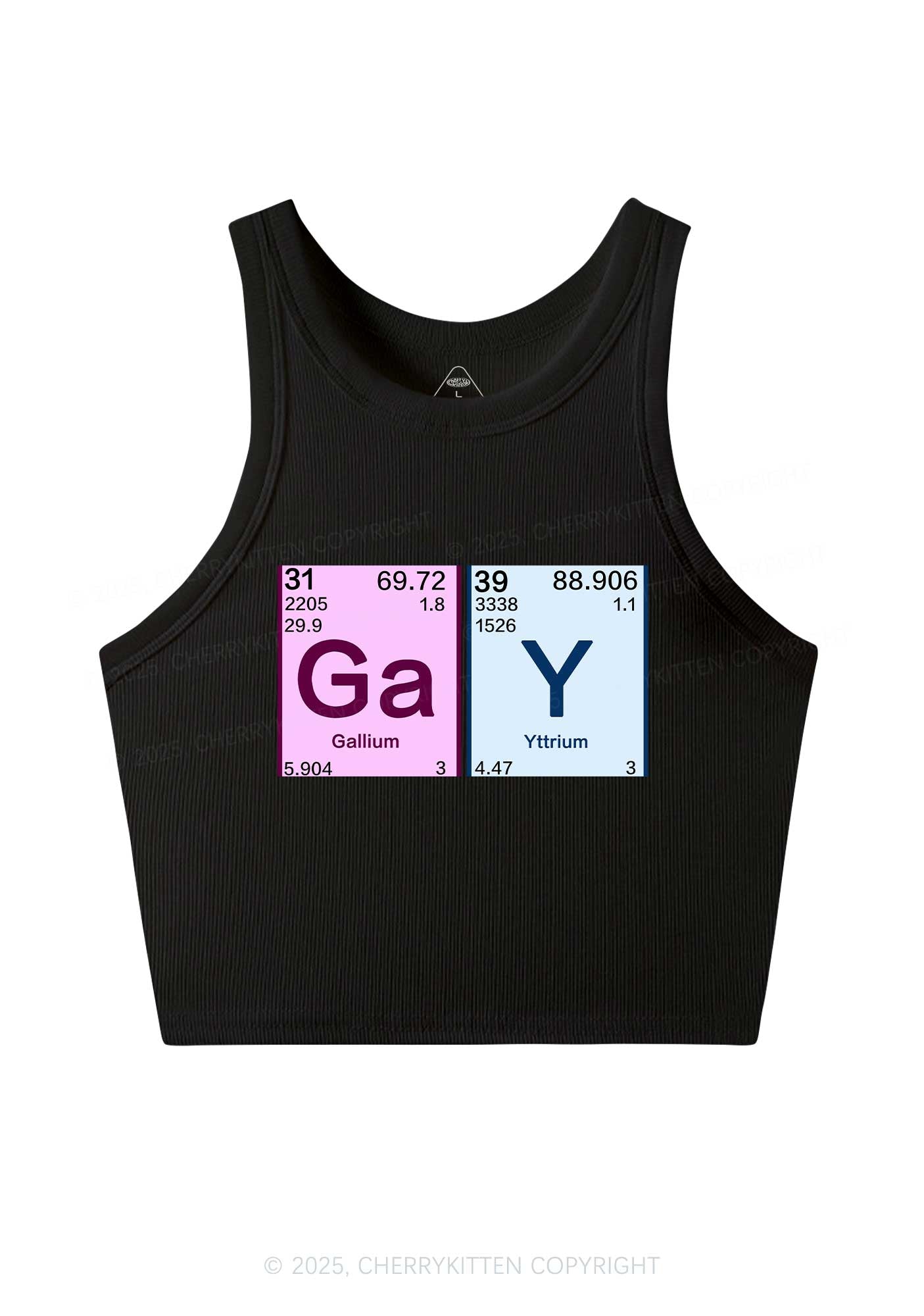 Gay Periodic Table Elements Pride Y2K Crop Tank Top Cherrykitten