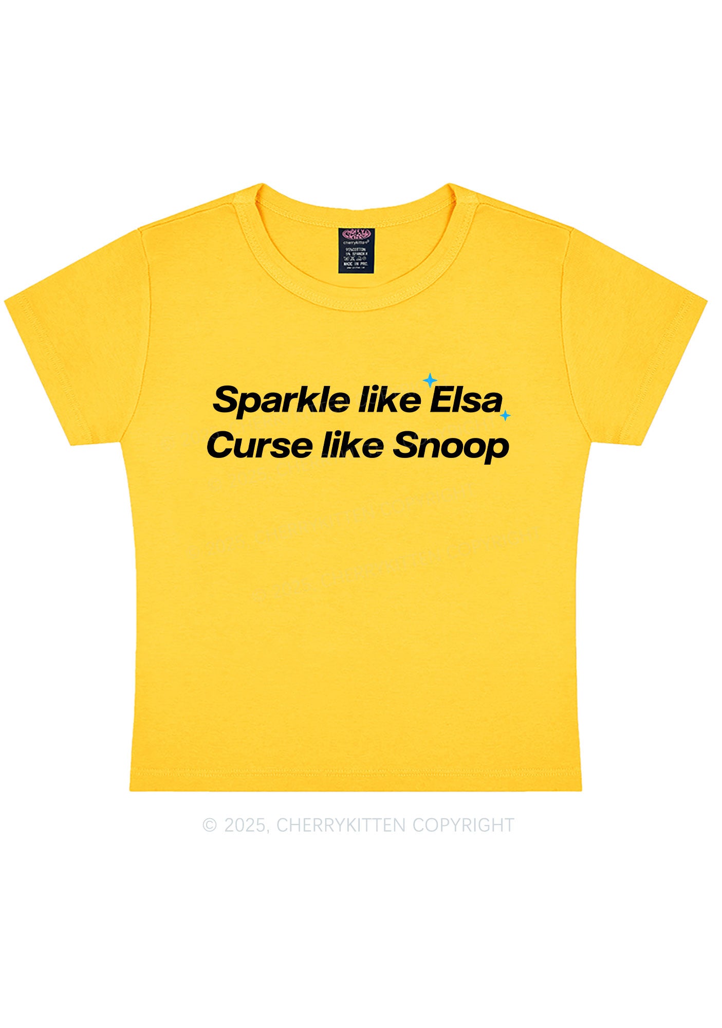 Sparkle Like Princess Y2K Baby Tee Cherrykitten