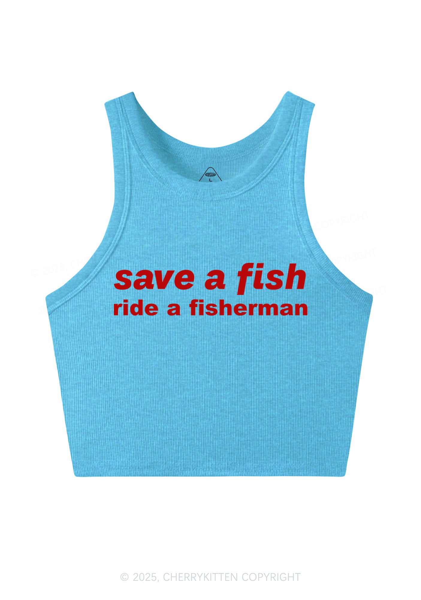 Save A Fish Y2K Crop Tank Top Cherrykitten