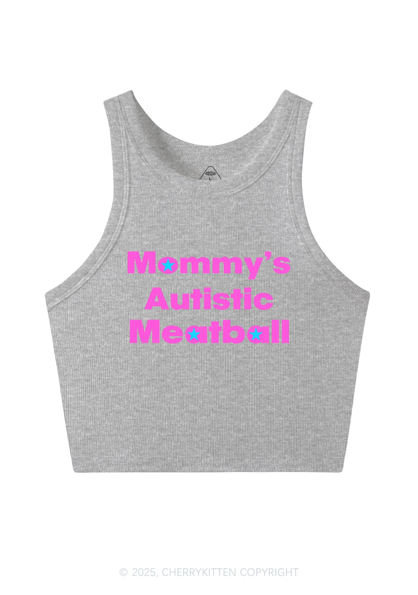 Mommys Autistic Meatball Y2K Crop Tank Top Cherrykitten