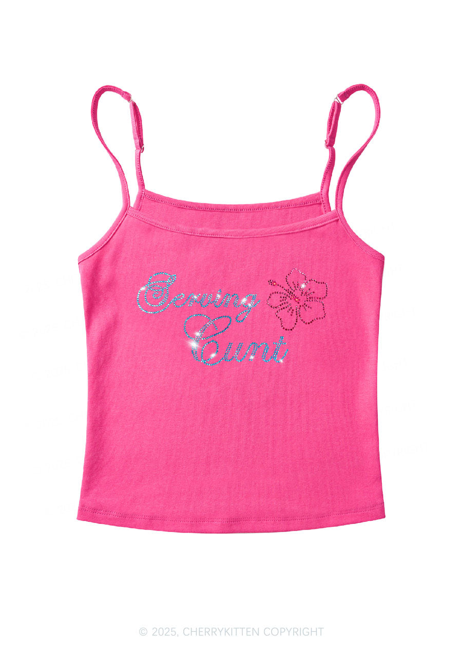 Rhinestone Serving Cxxt Y2K Spaghetti Strap Cami Cherrykitten