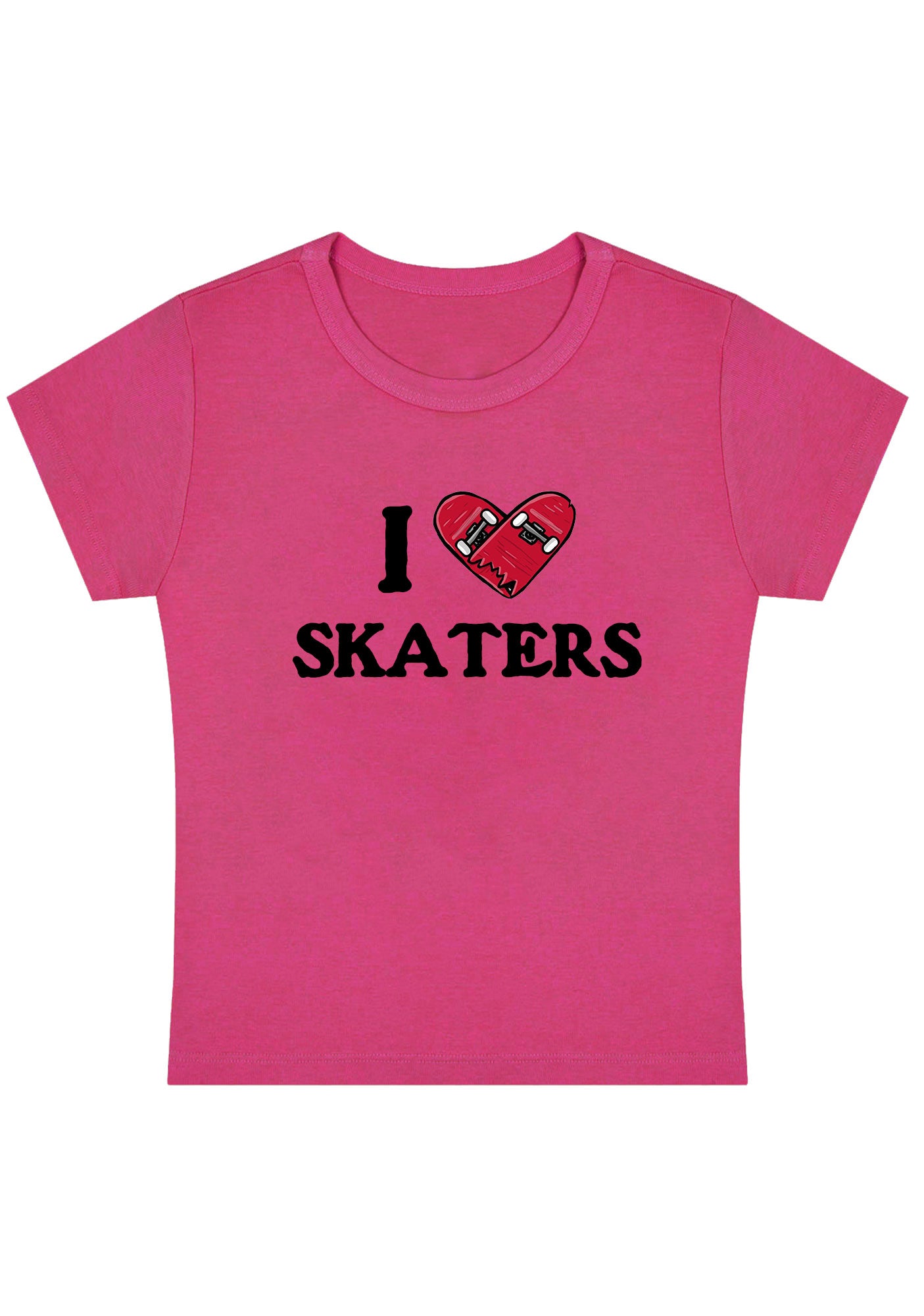 Curvy I Love Skaters Baby Tee