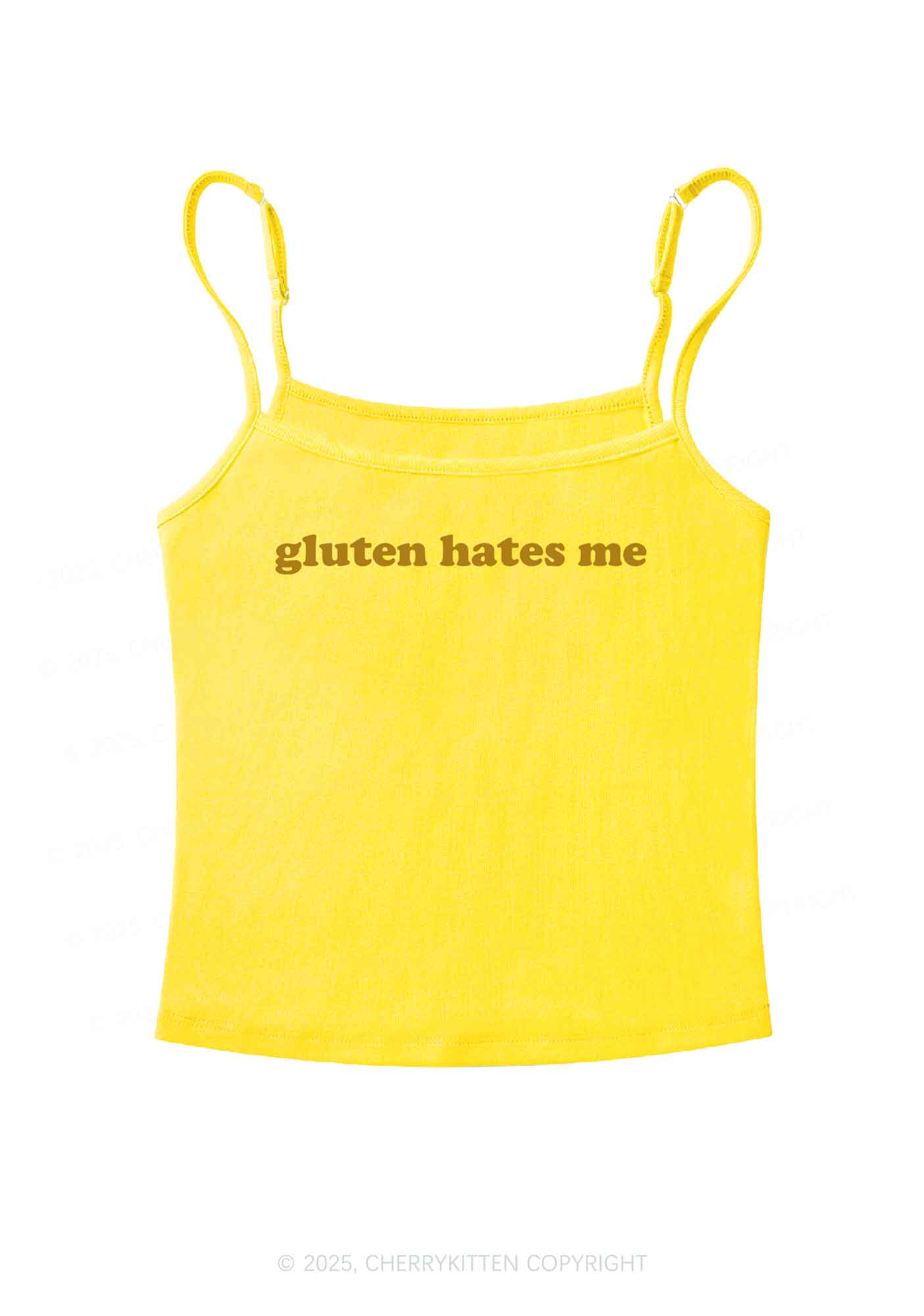 Gluten Hates Me Y2K Spaghetti Strap Cami Cherrykitten