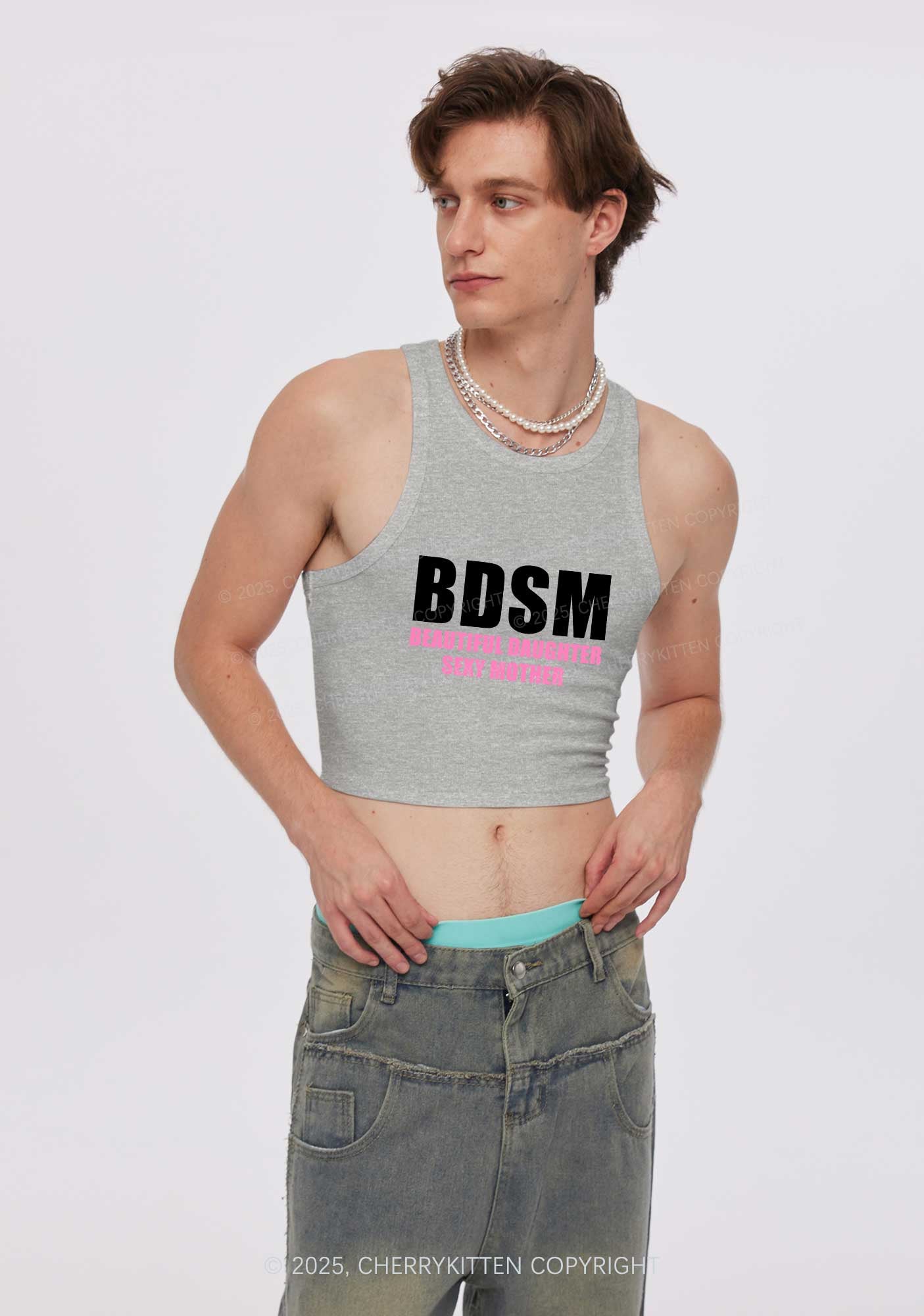 BDSM Daughter Mother Y2K Crop Tank Top Cherrykitten