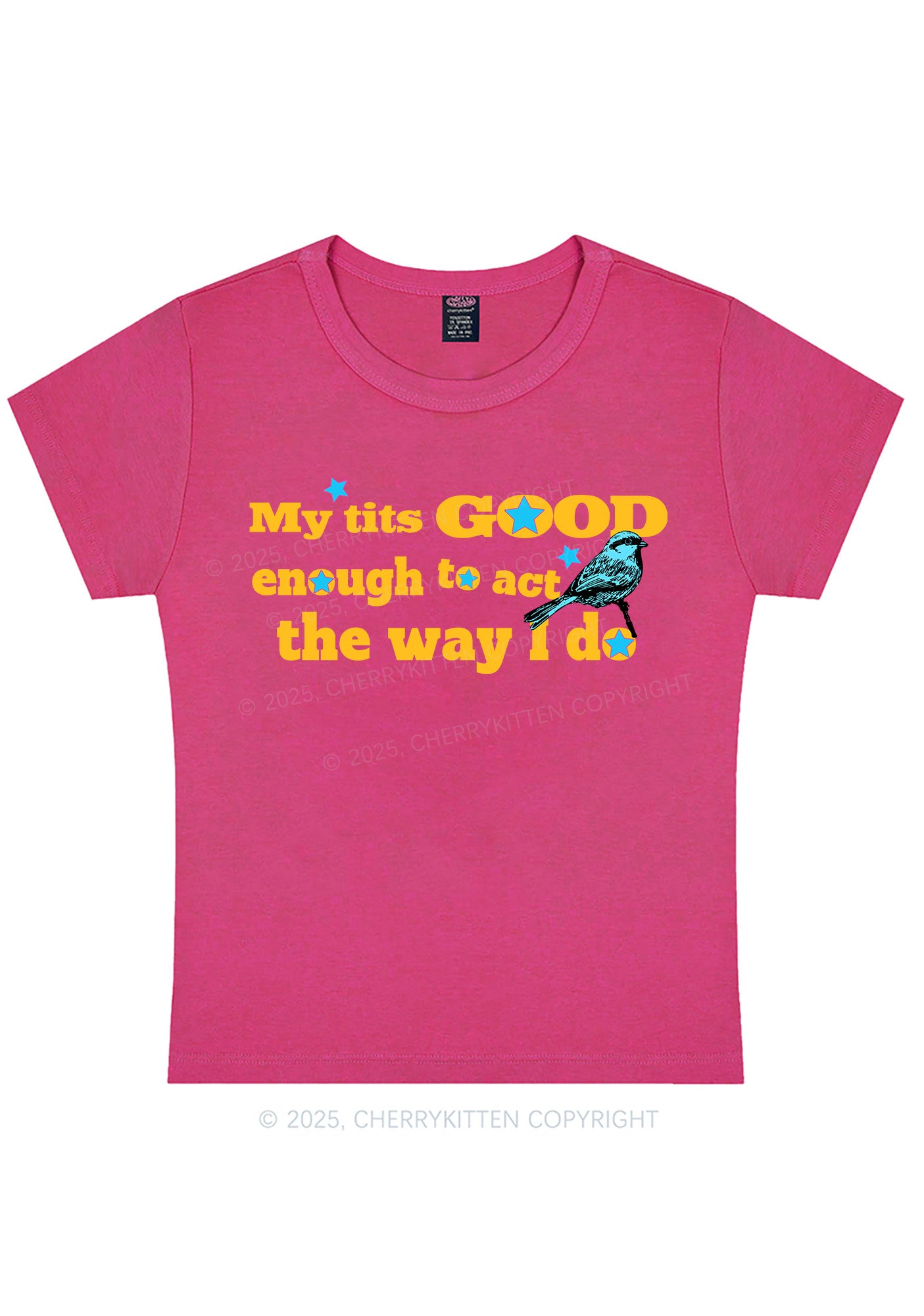 Good To Act Way Y2K Baby Tee Cherrykitten