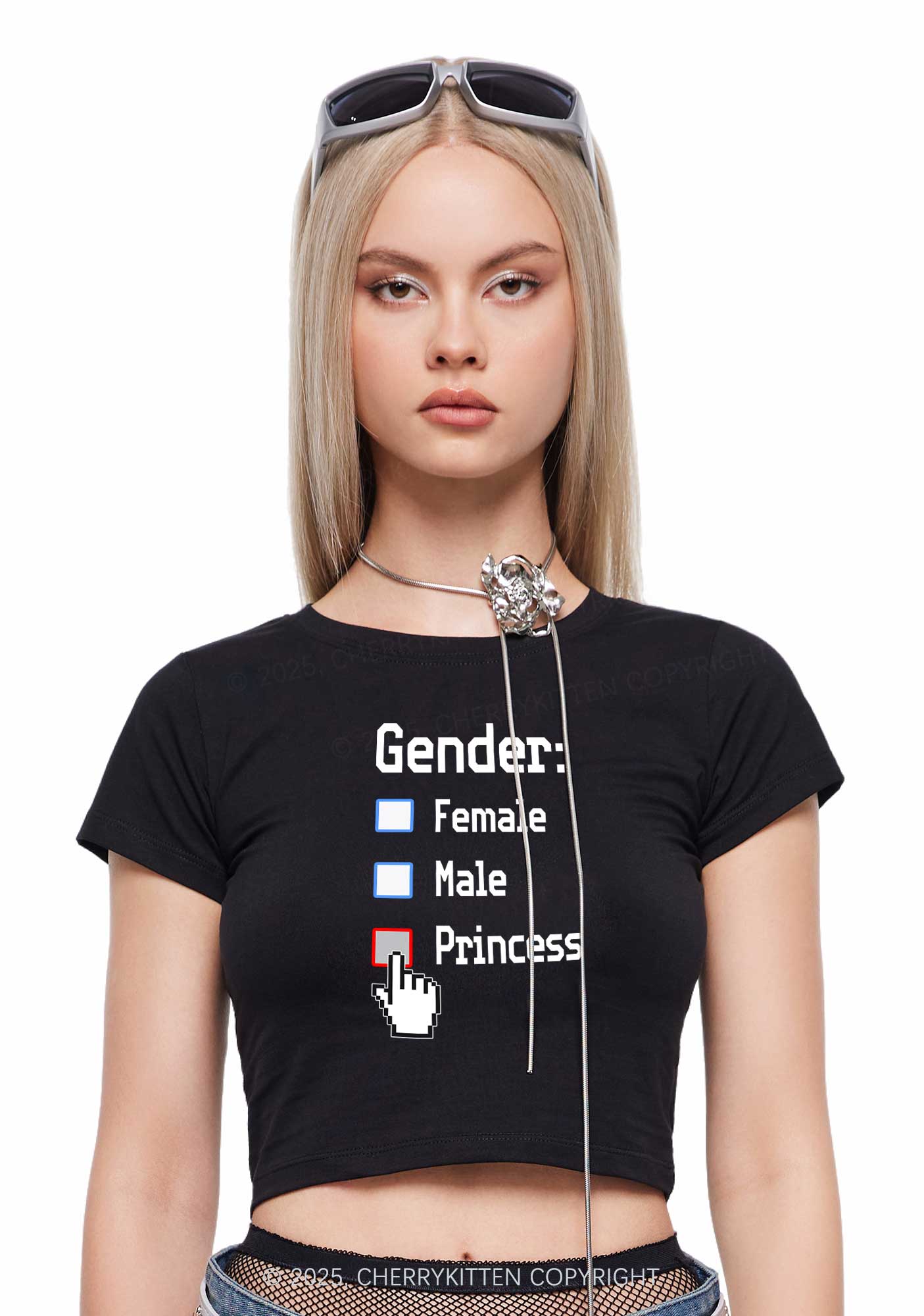 Gender Princess Pride Y2K Baby Tee Cherrykitten