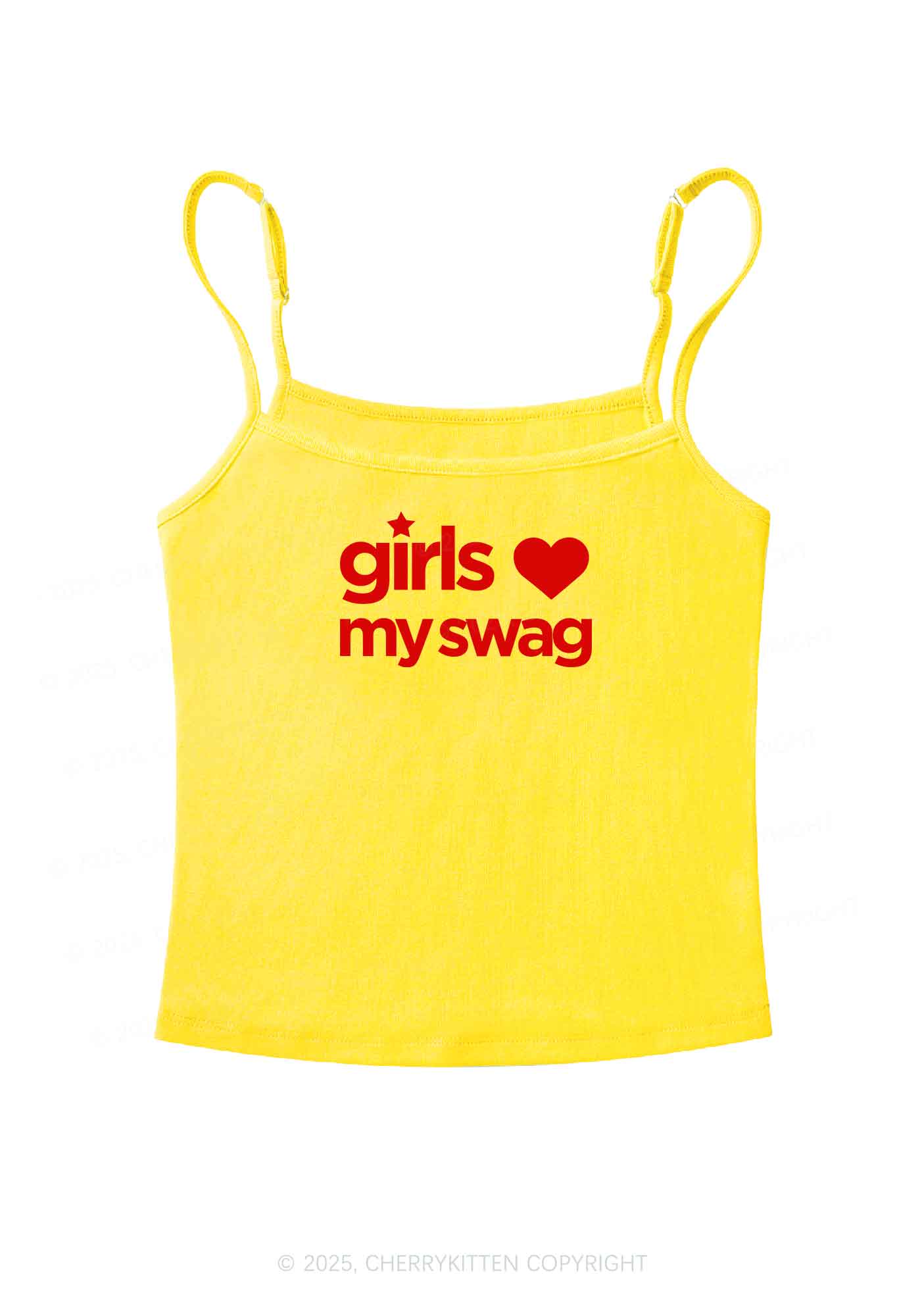 Girls Love My Swag Pride Y2K Spaghetti Strap Cami Cherrykitten