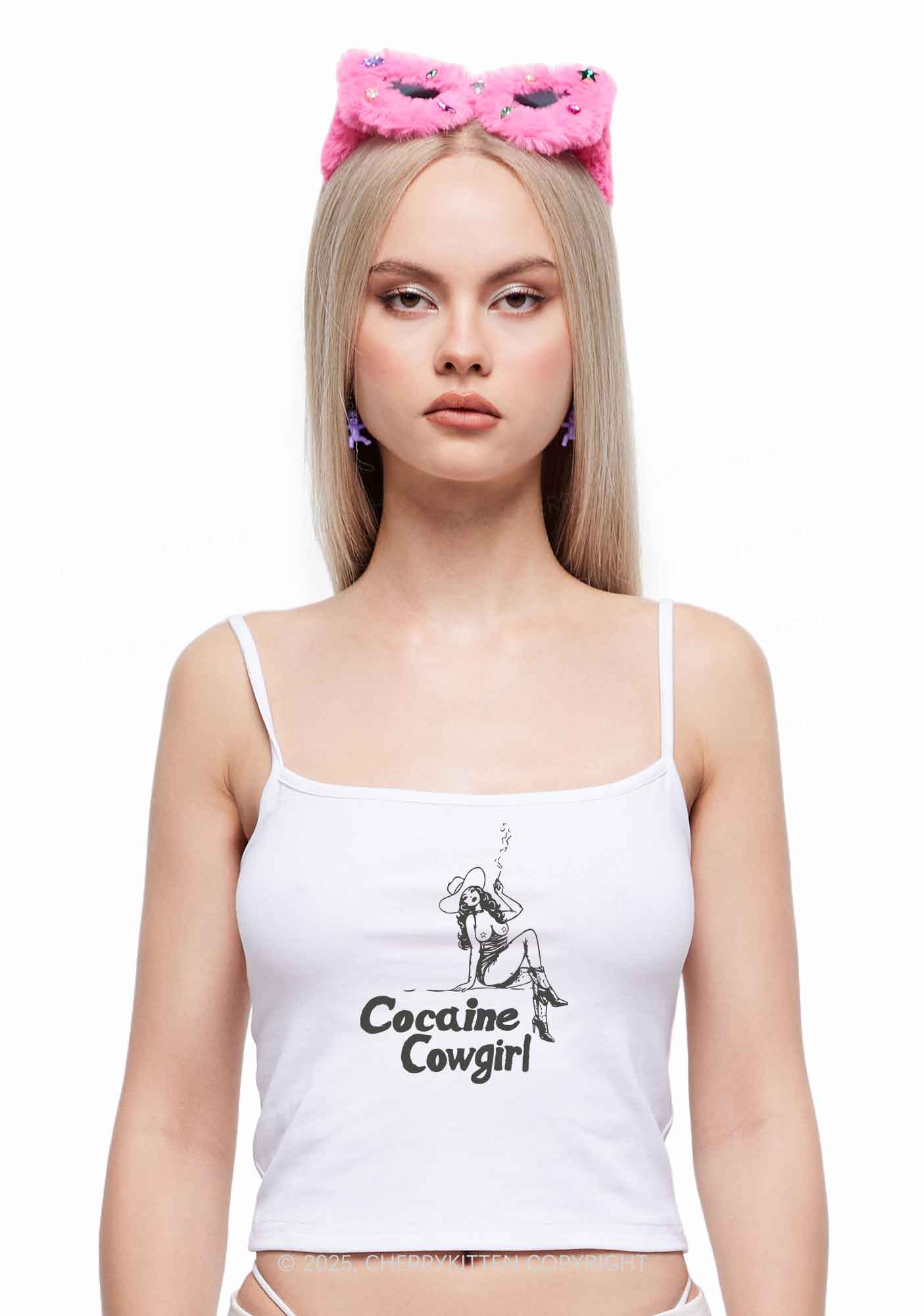 Cola Cowgirl Y2K Spaghetti Strap Cami Cherrykitten