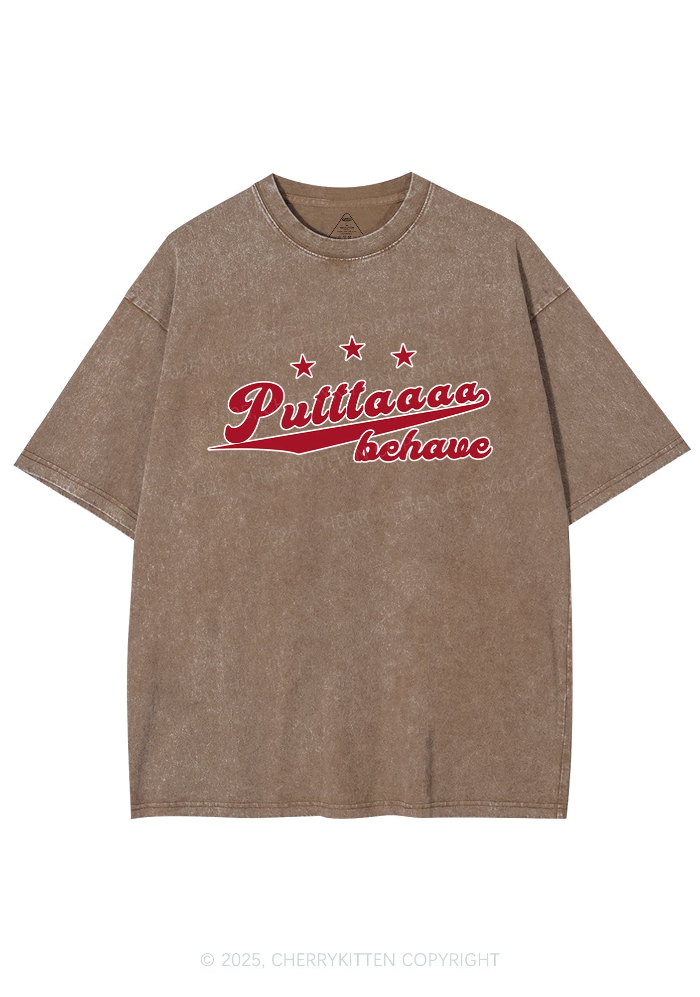 Putttaaaa Behave Y2K Shirts Washed Tee Cherrykitten