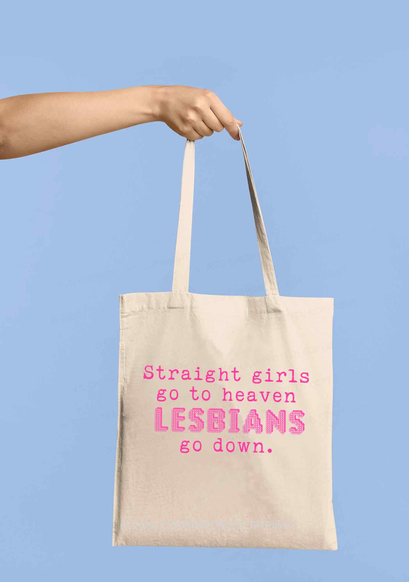 Lesbians Go Down Pride Y2K Canvas Tote Bag Cherrykitten