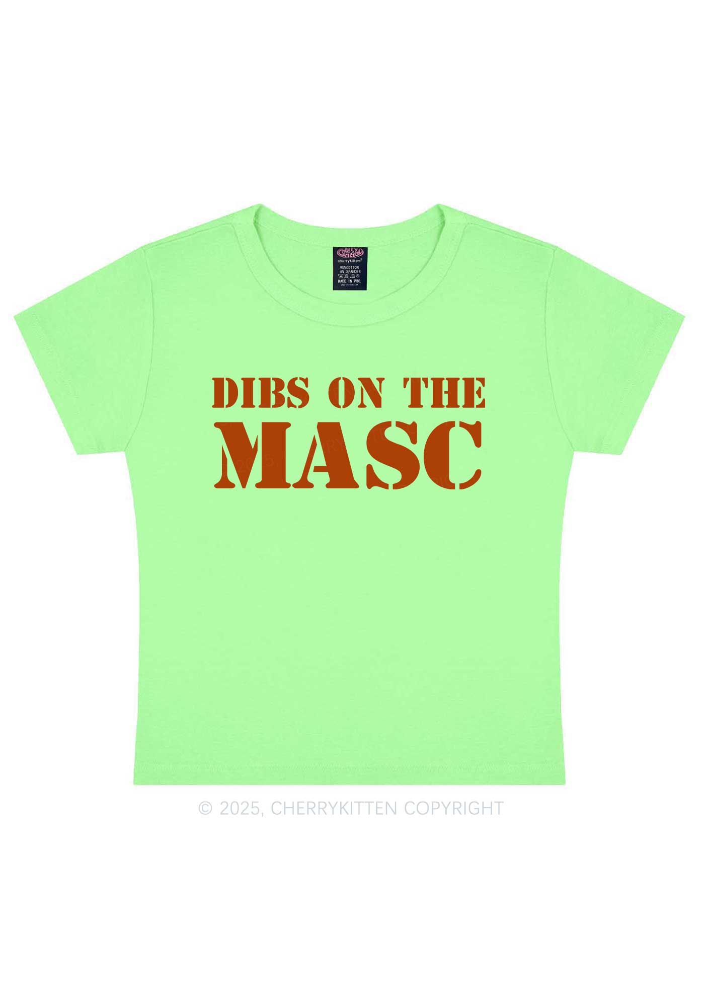 Dibs On The Masc Pride Y2K Baby Tee Cherrykitten