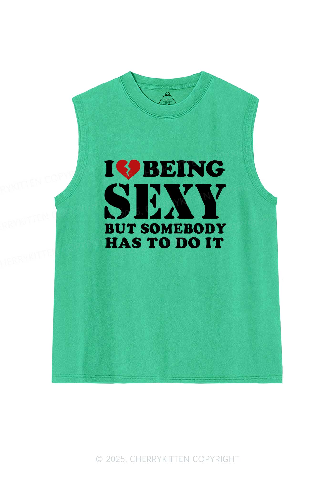 Being Sexy Tough Y2K Washed Muscle Tank Cherrykitten