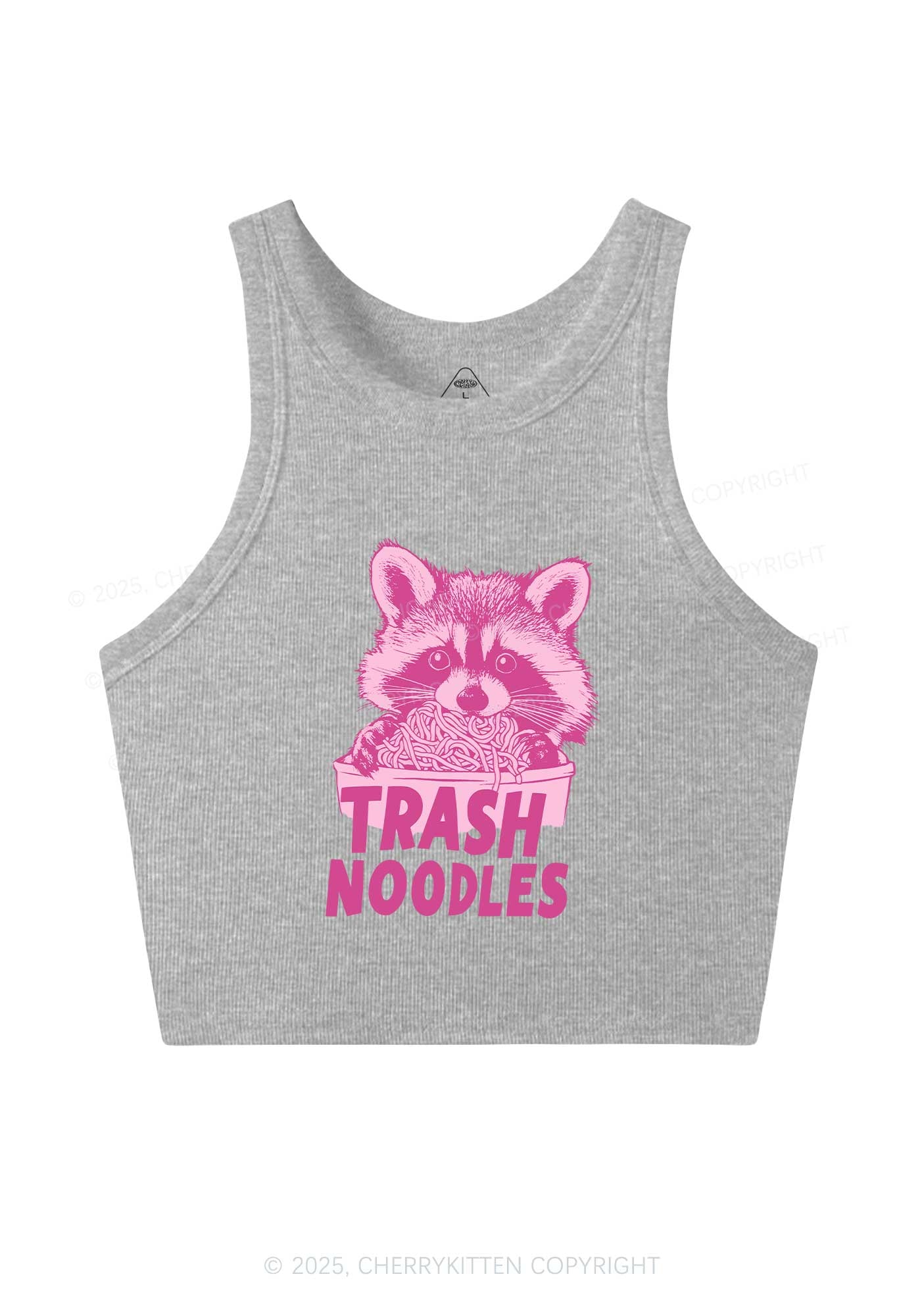 Raccoon Trash Noodles Y2K Crop Tank Top Cherrykitten