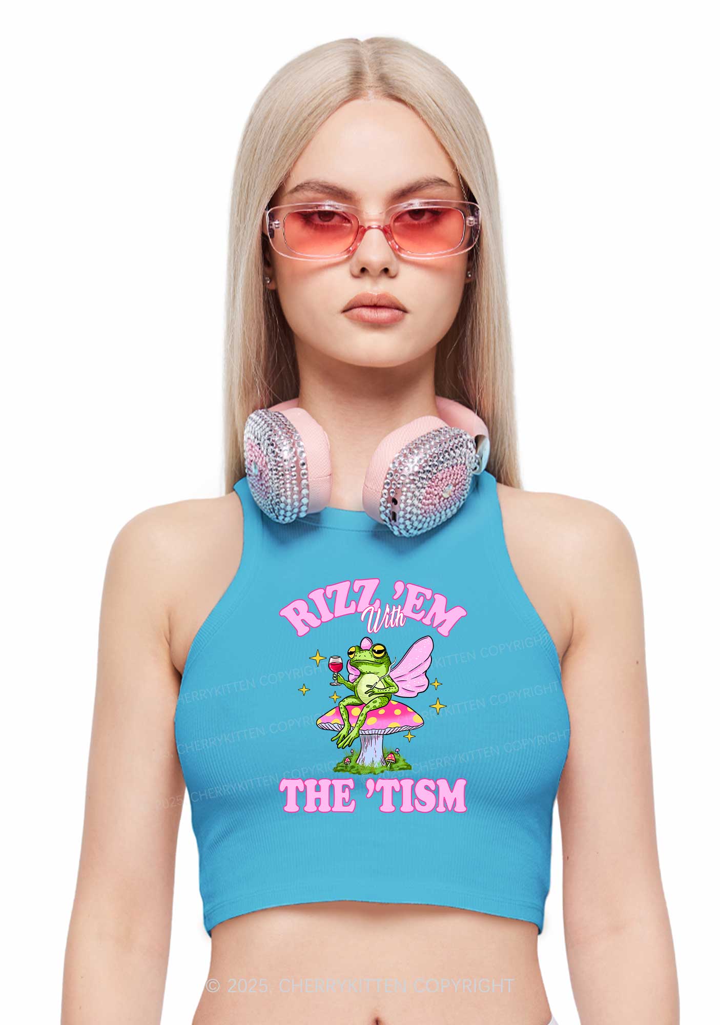Fairy Frog Rizz Tism Y2K Crop Tank Top Cherrykitten