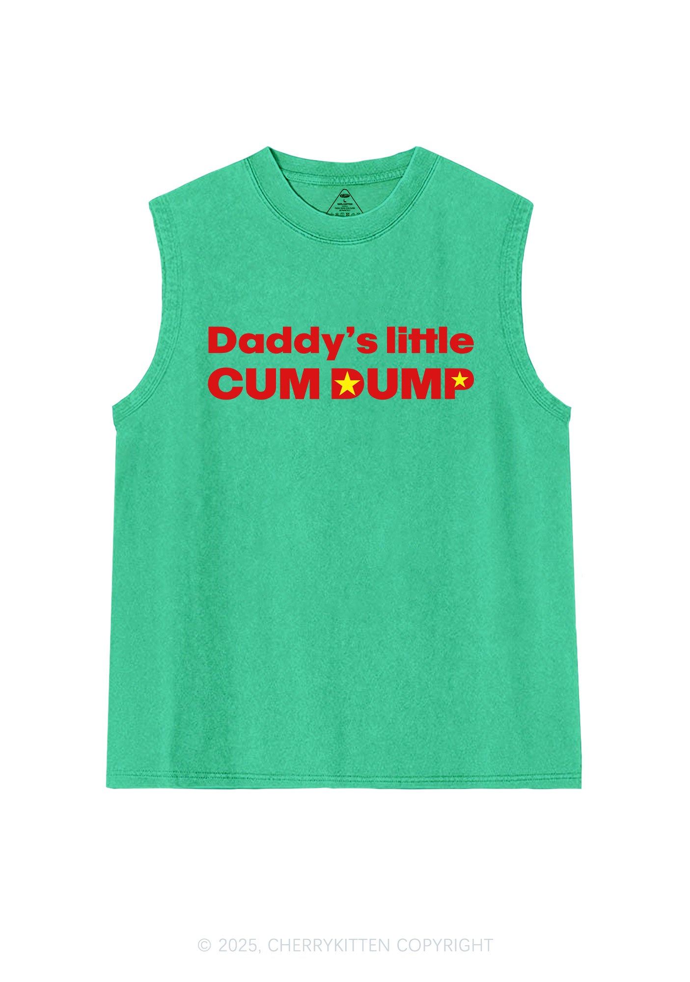 Daddys Little Cum Dump Y2K Washed Muscle Tank Cherrykitten