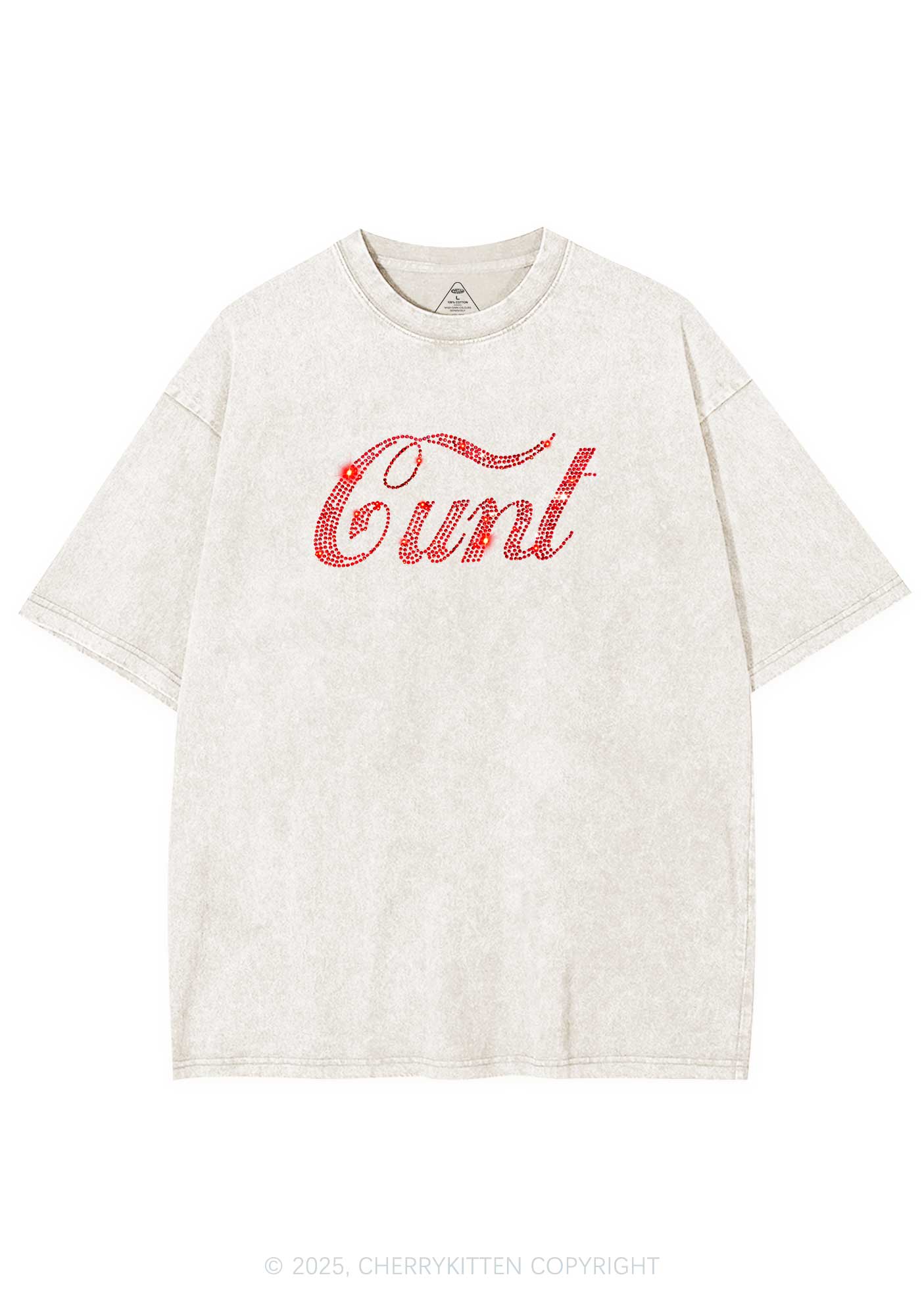 Rhinestone Special Cxxt Y2K Shirts Washed Tee Cherrykitten