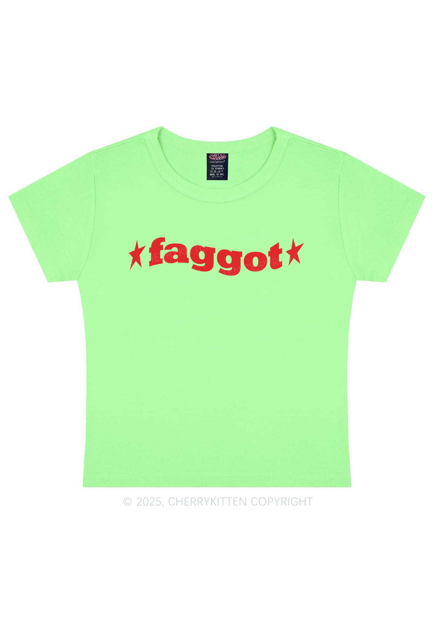 Red Faggot Pride Y2K Baby Tee Cherrykitten