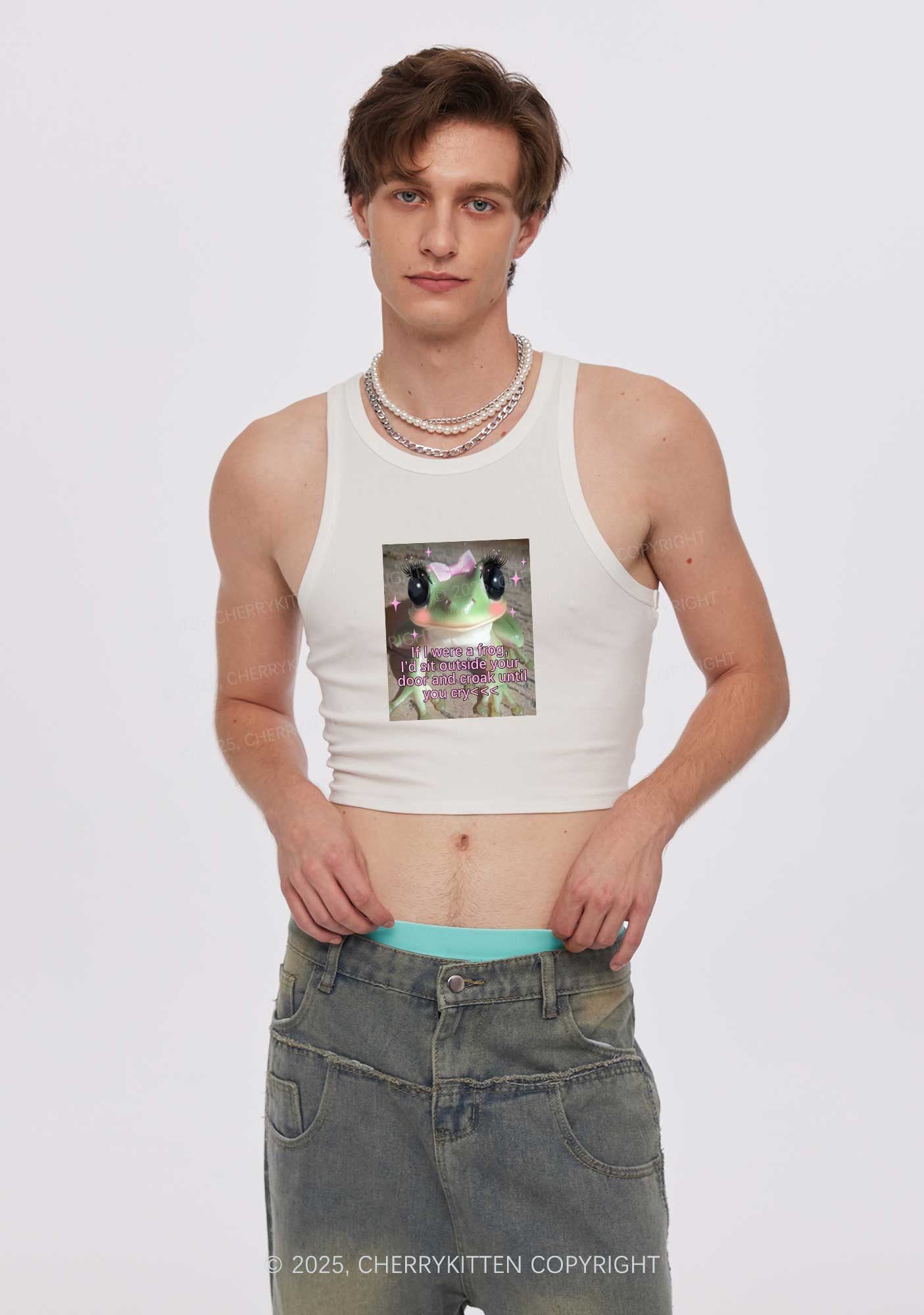 If I Were Frog Y2K Crop Tank Top Cherrykitten