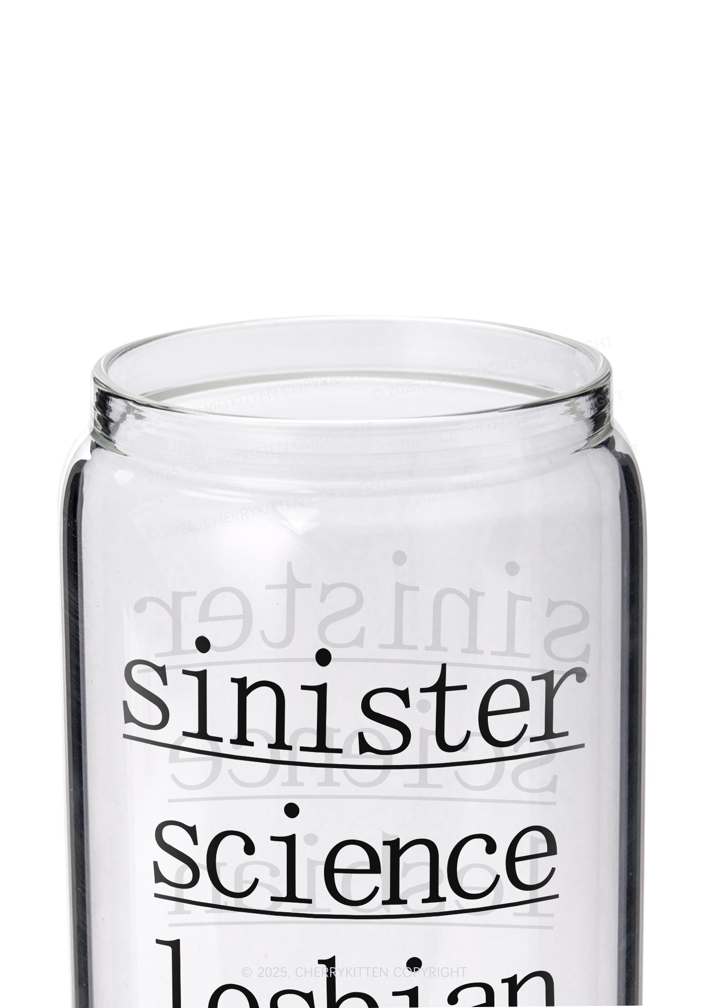 Sinister Science Lesbian Pride Y2K Printed Glass Cup Cherrykitten
