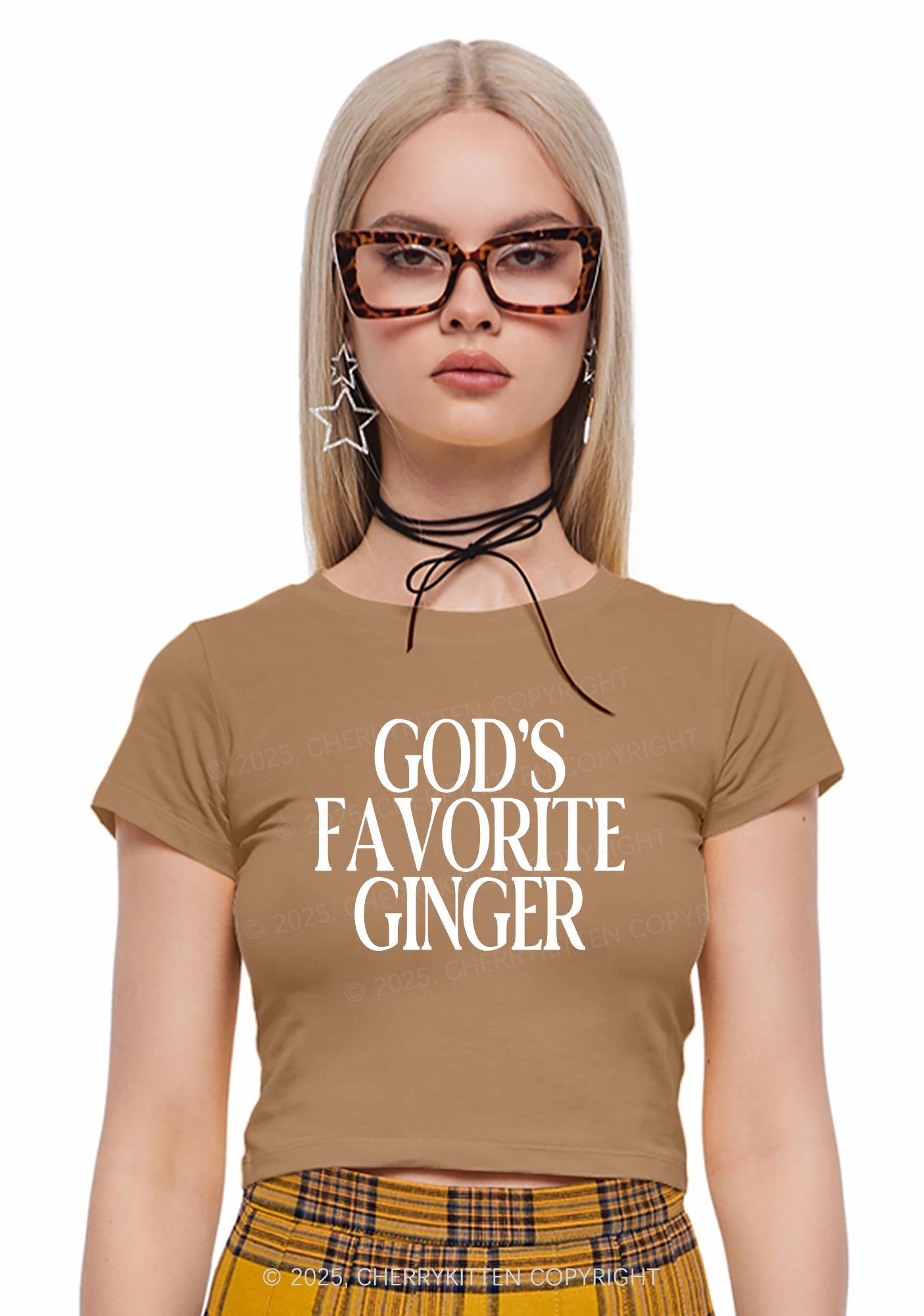 Gods Favorite Ginger Y2K Baby Tee Cherrykitten