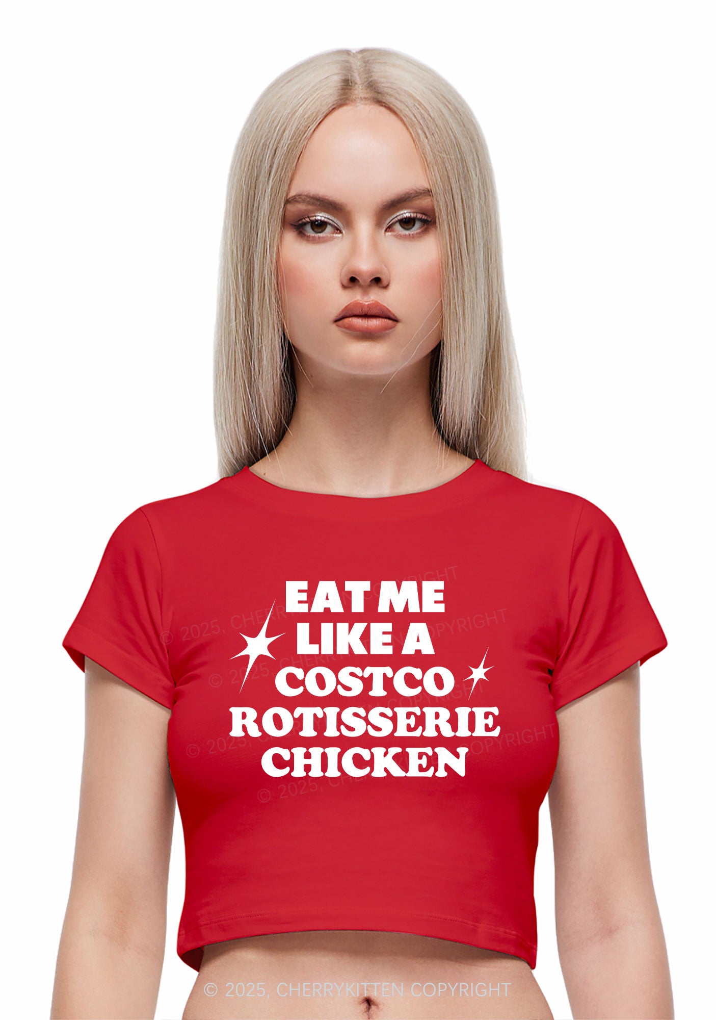 Eat Me Like Chicken Y2K Baby Tee Cherrykitten