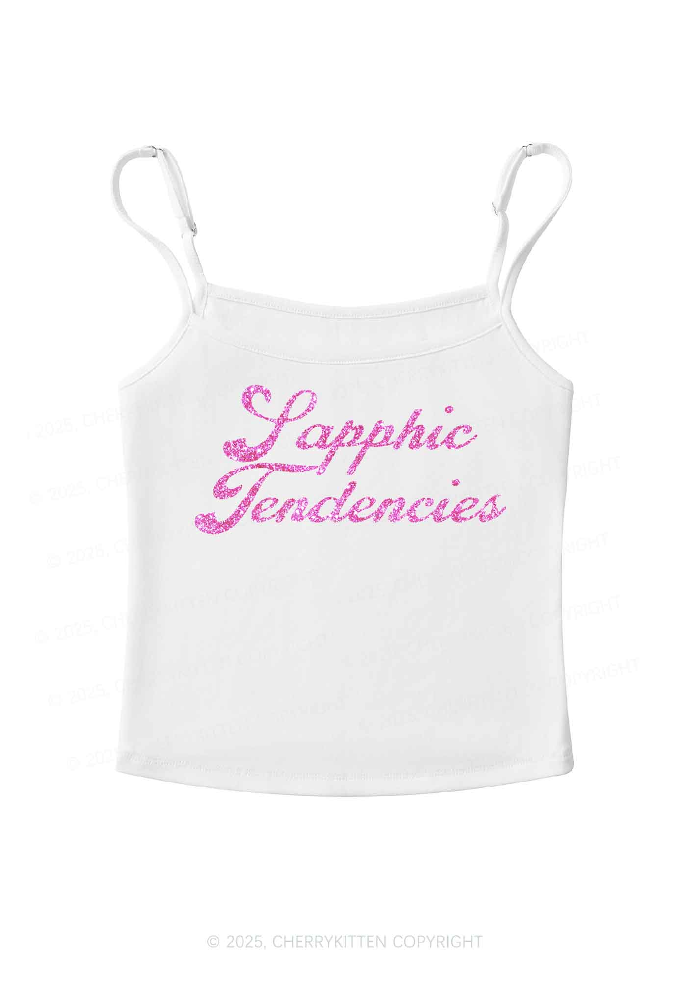 Glitter Sapphic Tendencies Pride Y2K Spaghetti Strap Cami Cherrykitten
