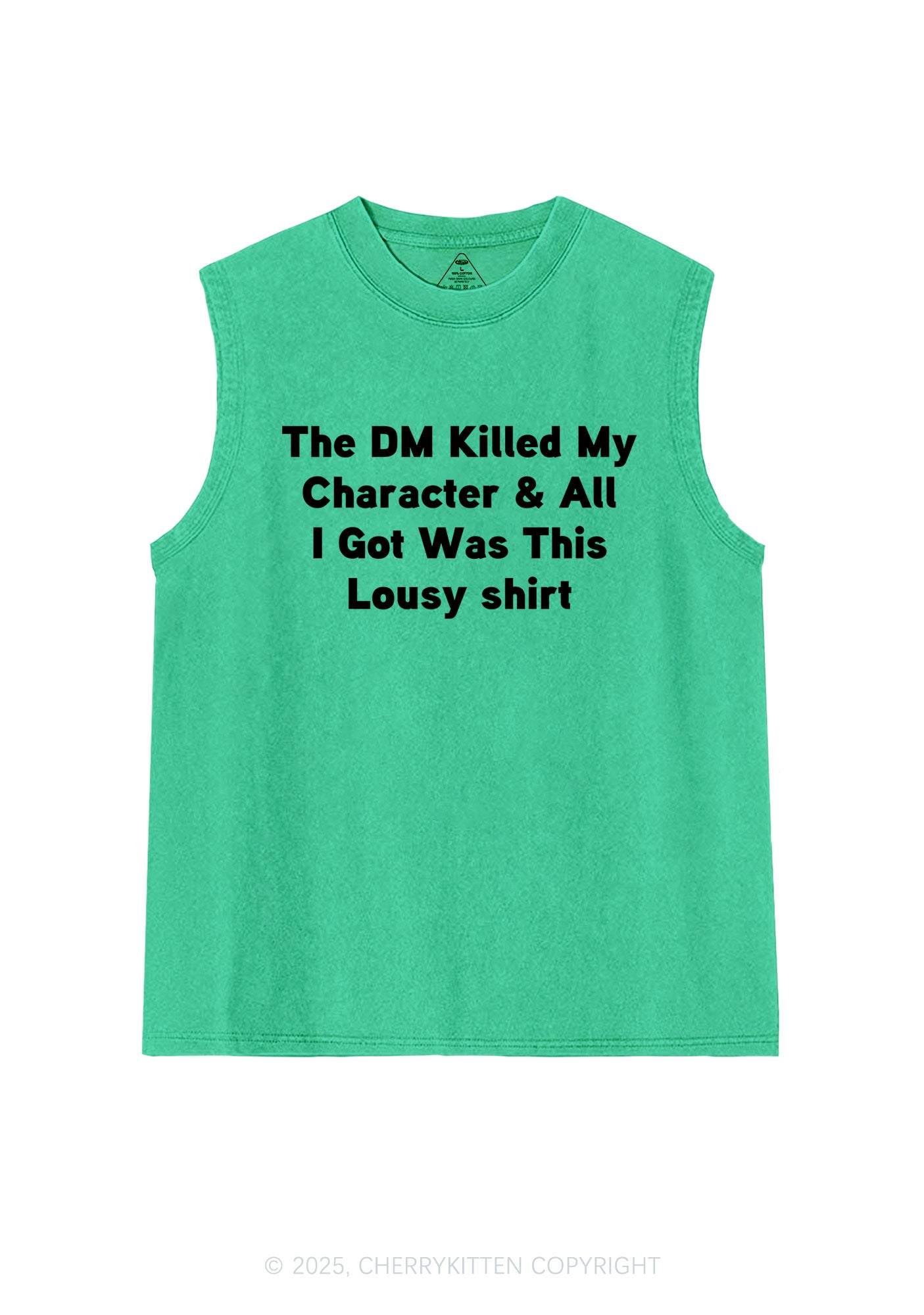 Killed Character I Got Lousy Y2K Washed Muscle Tank Cherrykitten