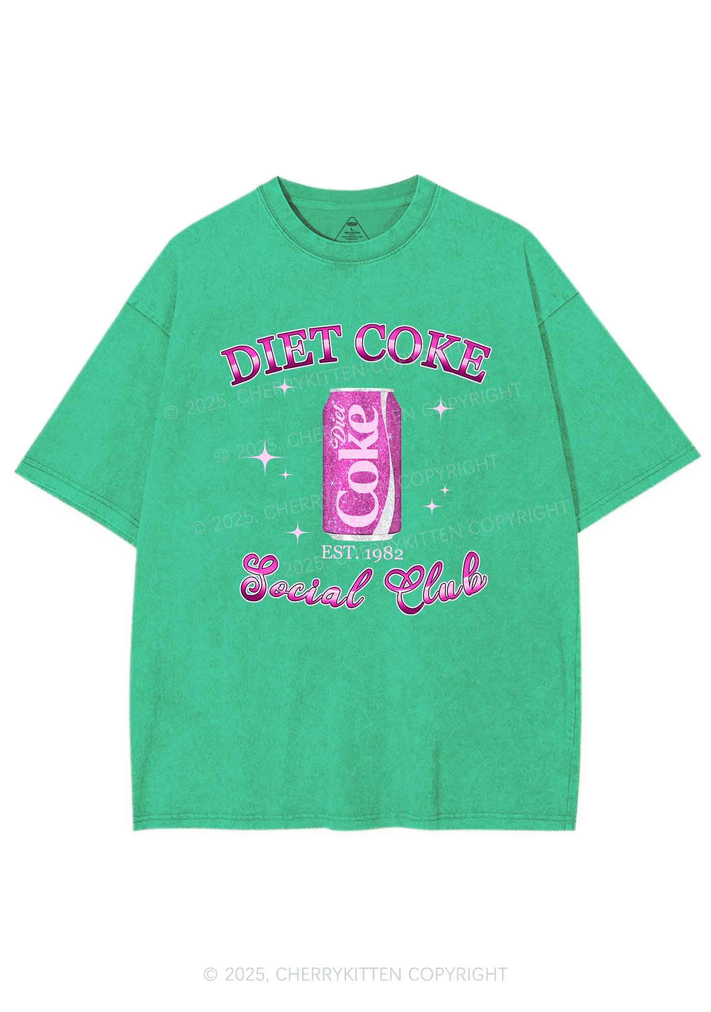 Diet Coke Social Club Y2K Shirts Washed Tee Cherrykitten