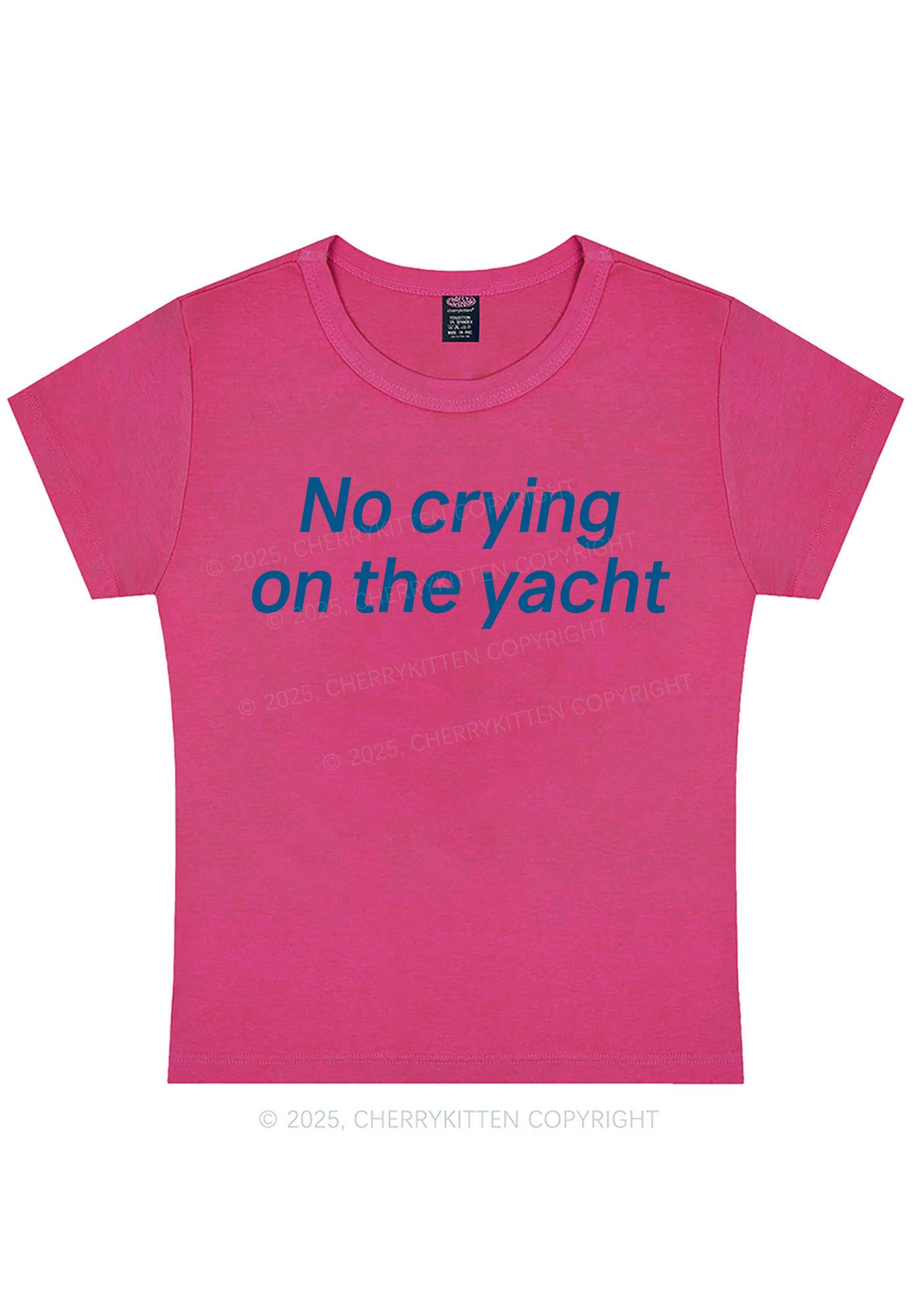 No Crying On Yacht Y2K Baby Tee Cherrykitten