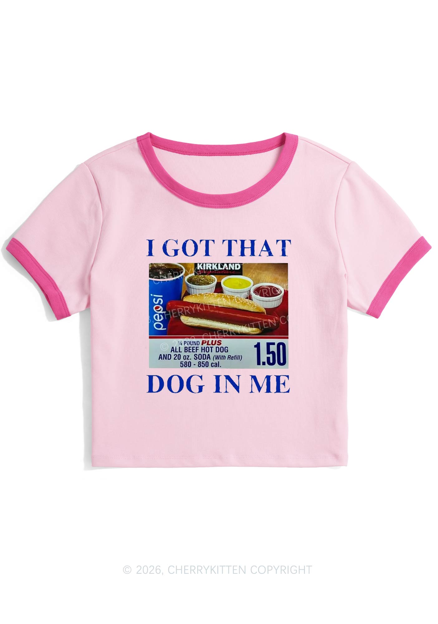 I Got That Hot Dog In Me Y2K Ringer Tee Cherrykitten
