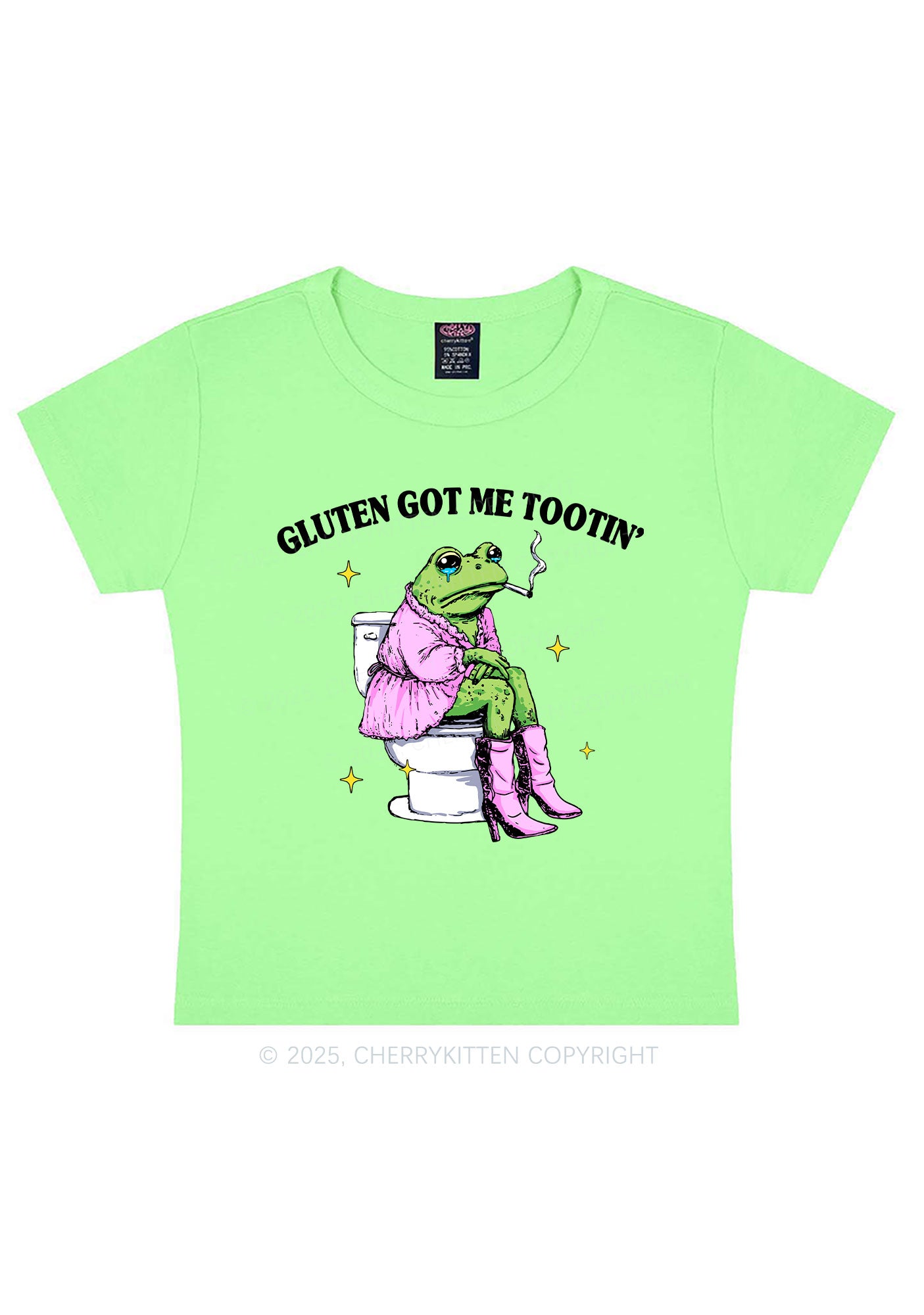 Gluten Got Me Tootin Y2K Baby Tee Cherrykitten