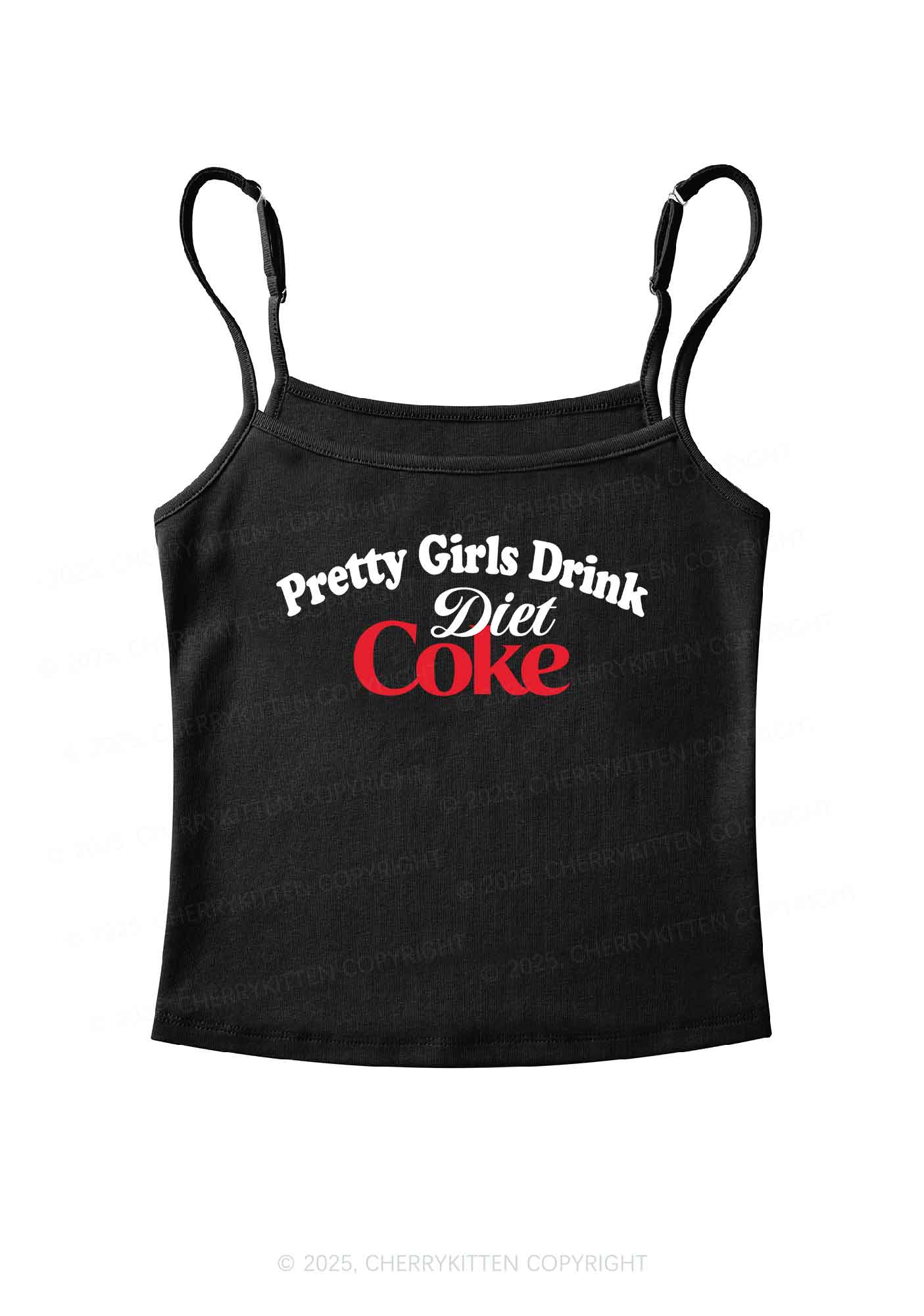 Pretty Girls Drink Diet Coke Y2K Spaghetti Strap Cami Cherrykitten