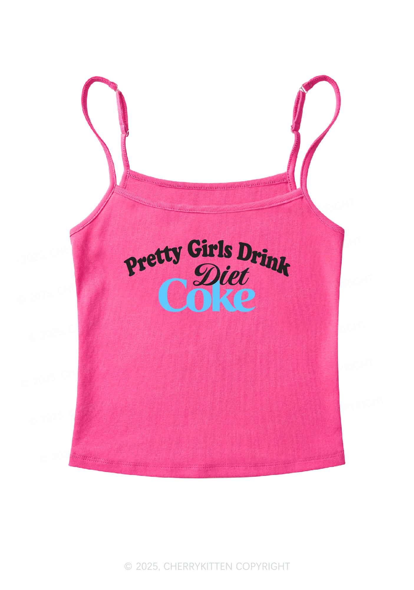 Pretty Girls Drink Diet Coke Y2K Spaghetti Strap Cami Cherrykitten