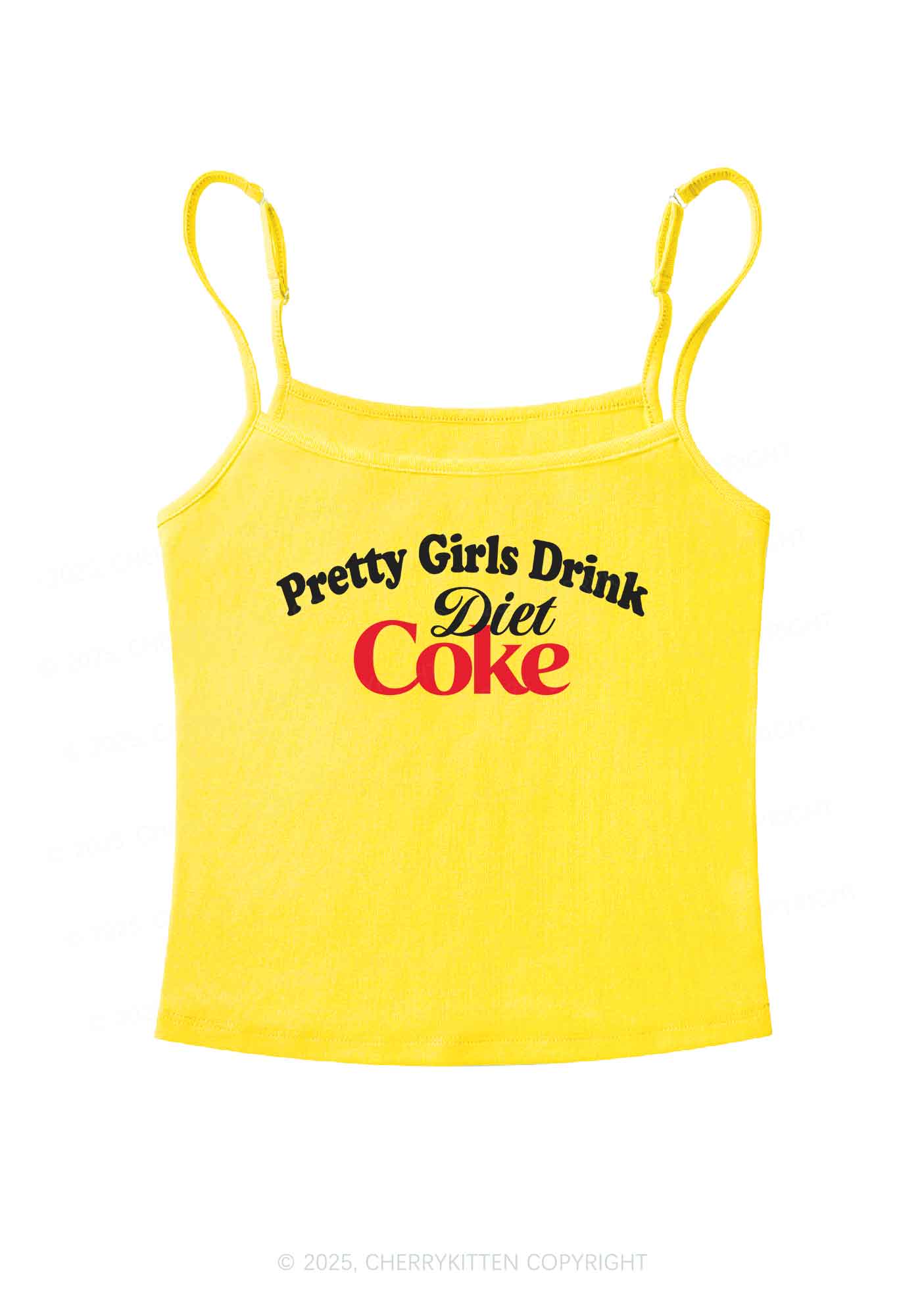Pretty Girls Drink Diet Coke Y2K Spaghetti Strap Cami Cherrykitten