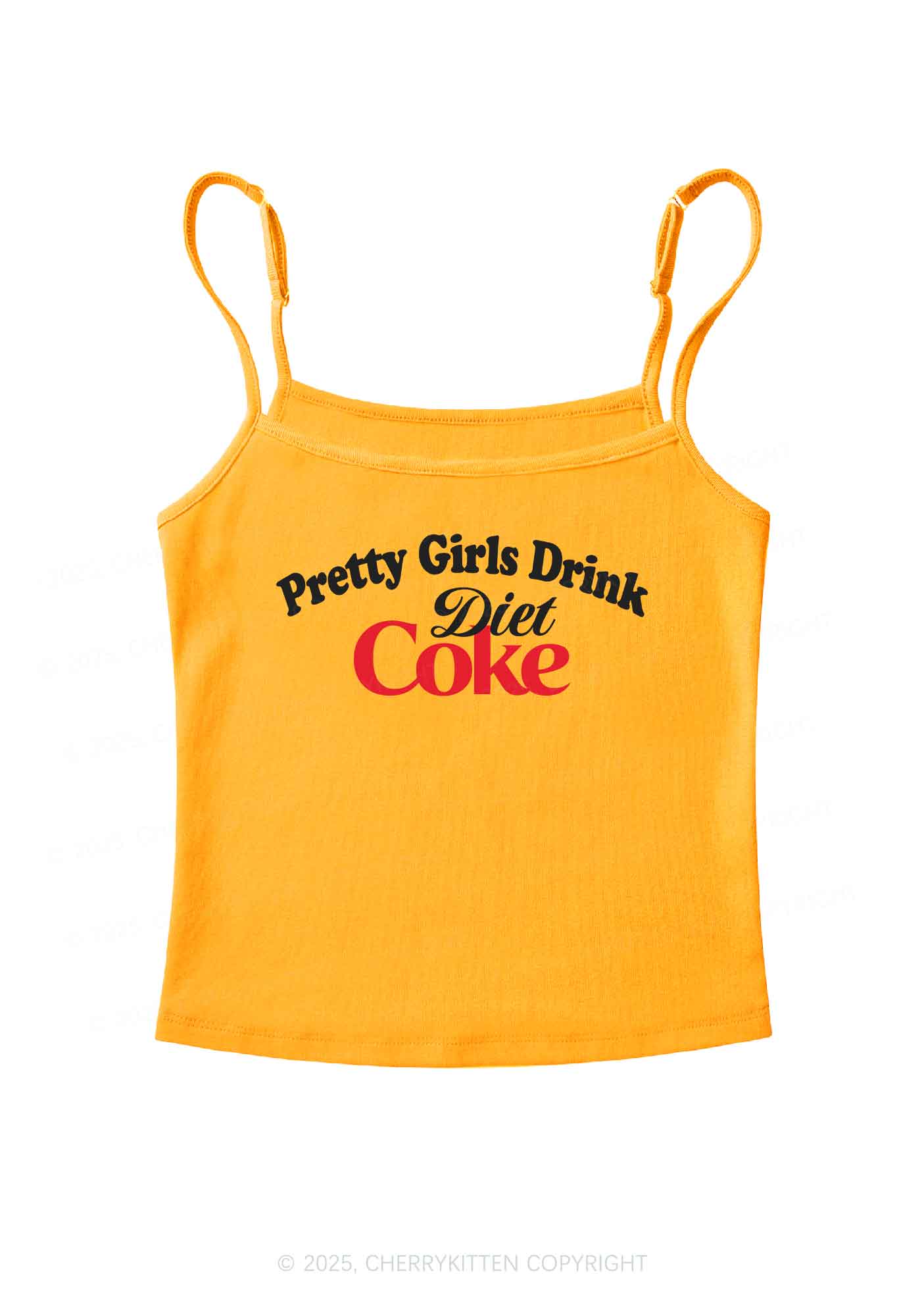 Pretty Girls Drink Diet Coke Y2K Spaghetti Strap Cami Cherrykitten
