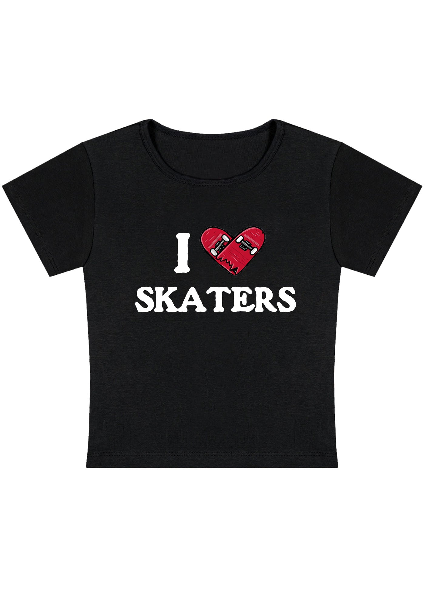 Curvy I Love Skaters Baby Tee