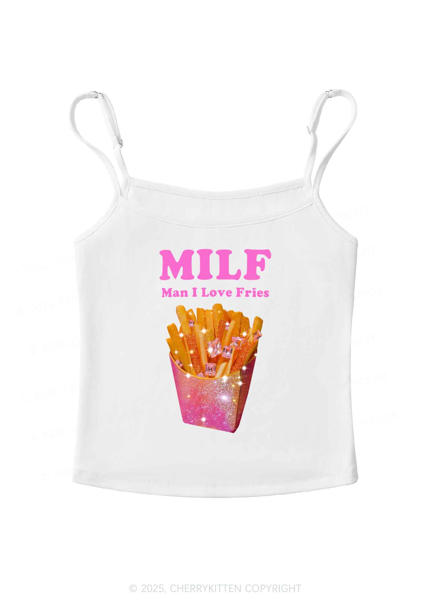 Man I Love Fries Y2K Spaghetti Strap Cami Cherrykitten