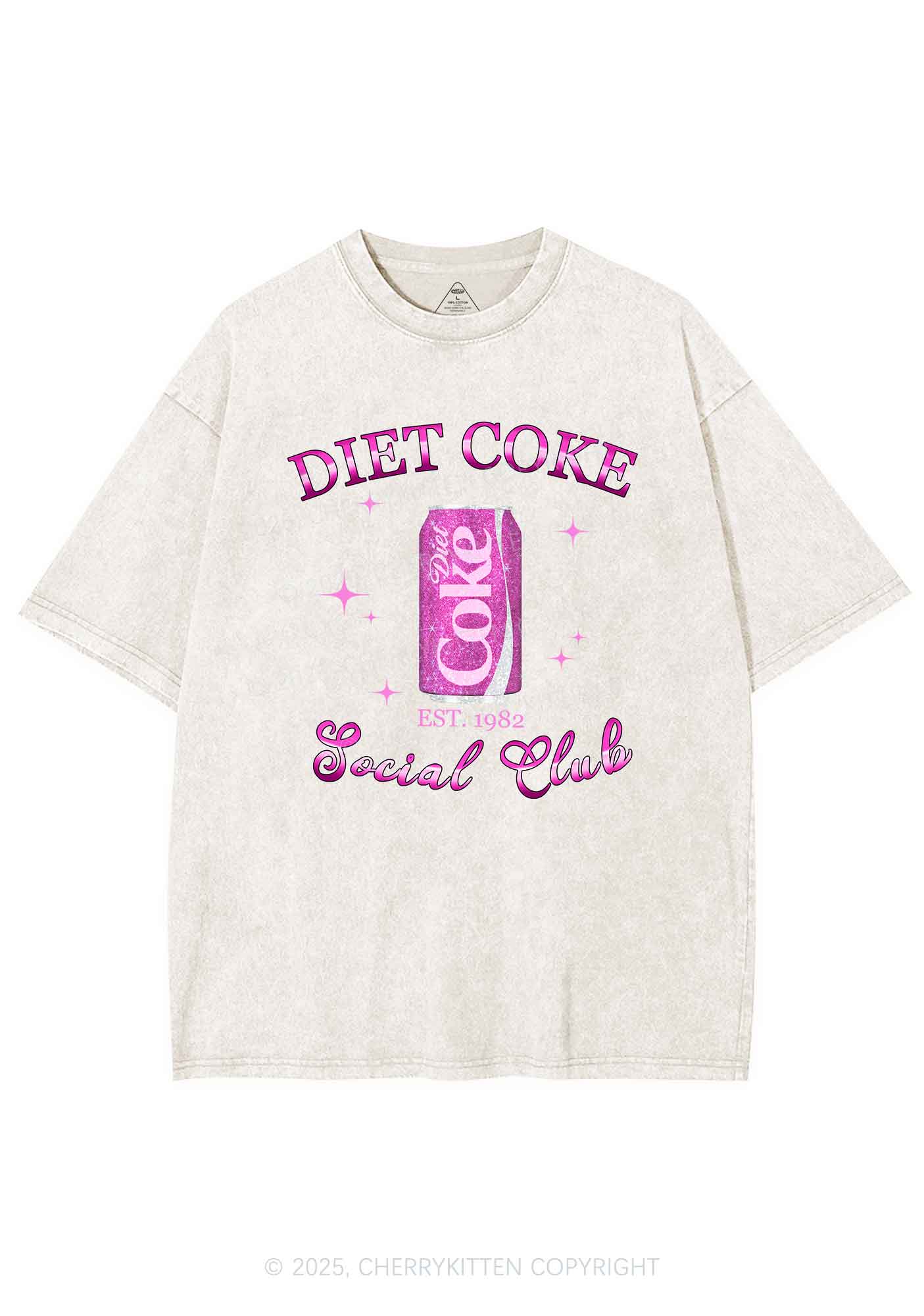 Diet Coke Social Club Y2K Shirts Washed Tee Cherrykitten