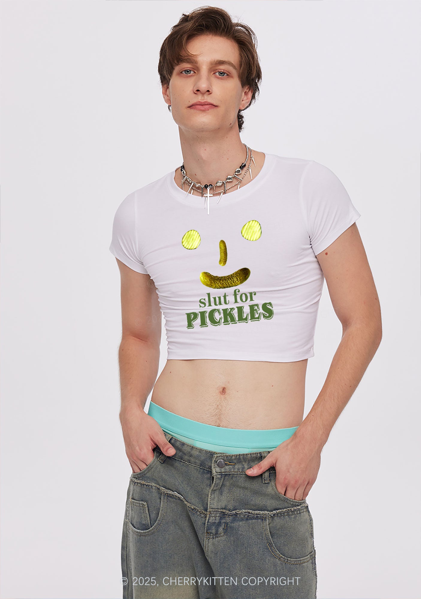 Slxt For Pickles Y2K Baby Tee Cherrykitten