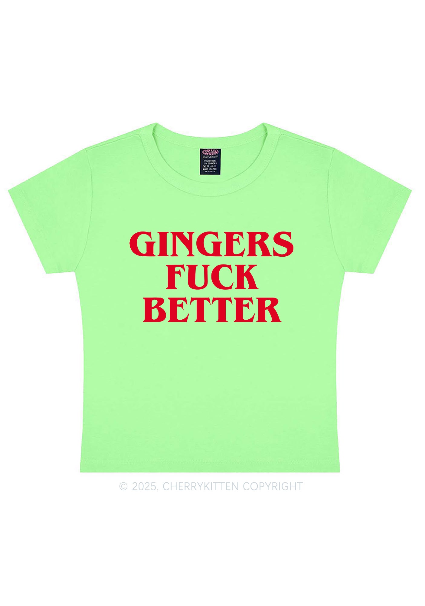 Gingers Fxxk Better Y2K Baby Tee Cherrykitten