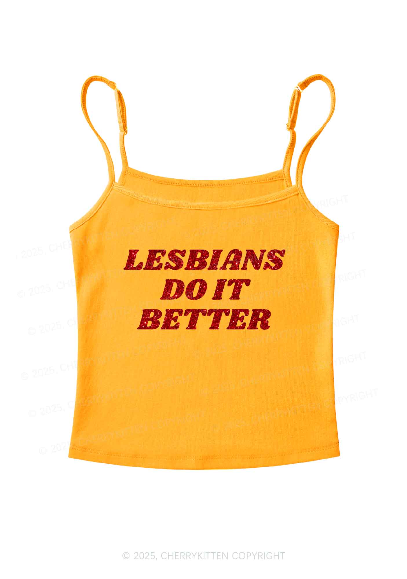 Glitter Lesbians Do It Better Pride Y2K Spaghetti Strap Cami Cherrykitten