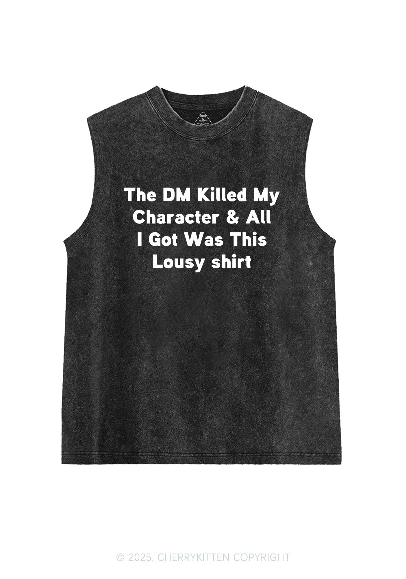 Killed Character I Got Lousy Y2K Washed Muscle Tank Cherrykitten