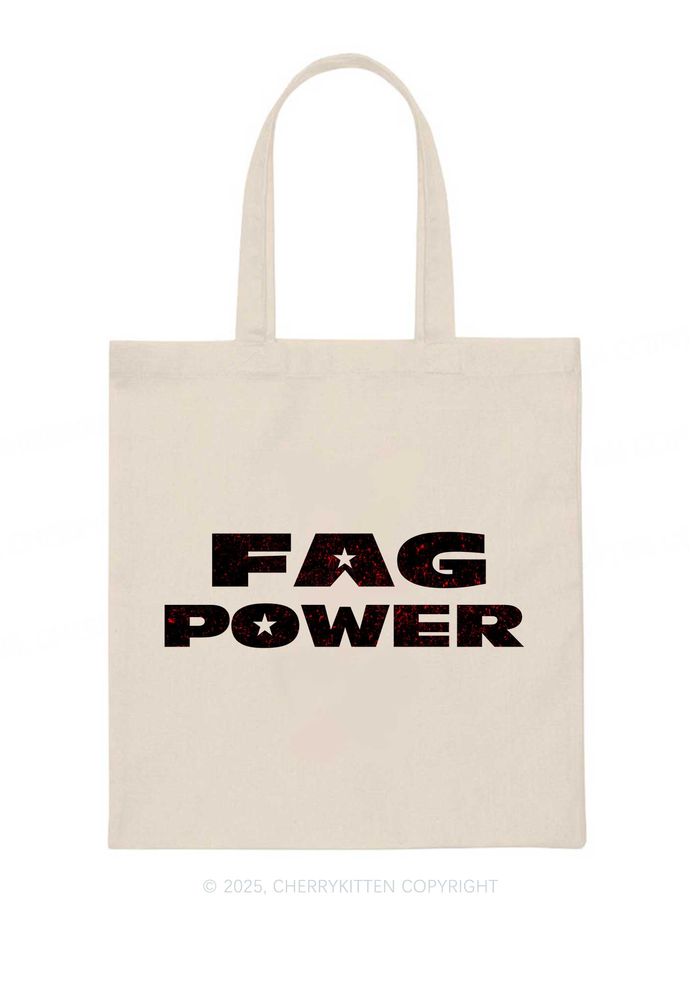 Fag Power Pride Y2K Canvas Tote Bag Cherrykitten