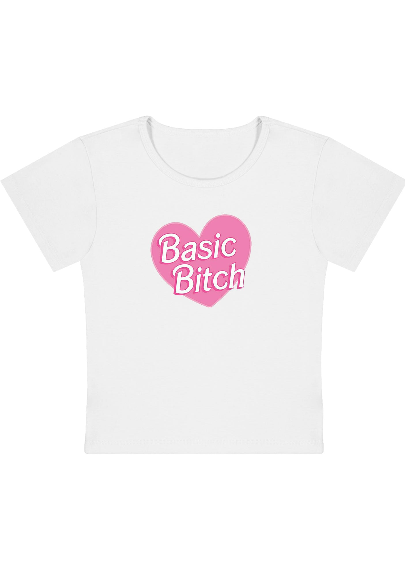 Curvy Basic Bxtch Heart Baby Tee