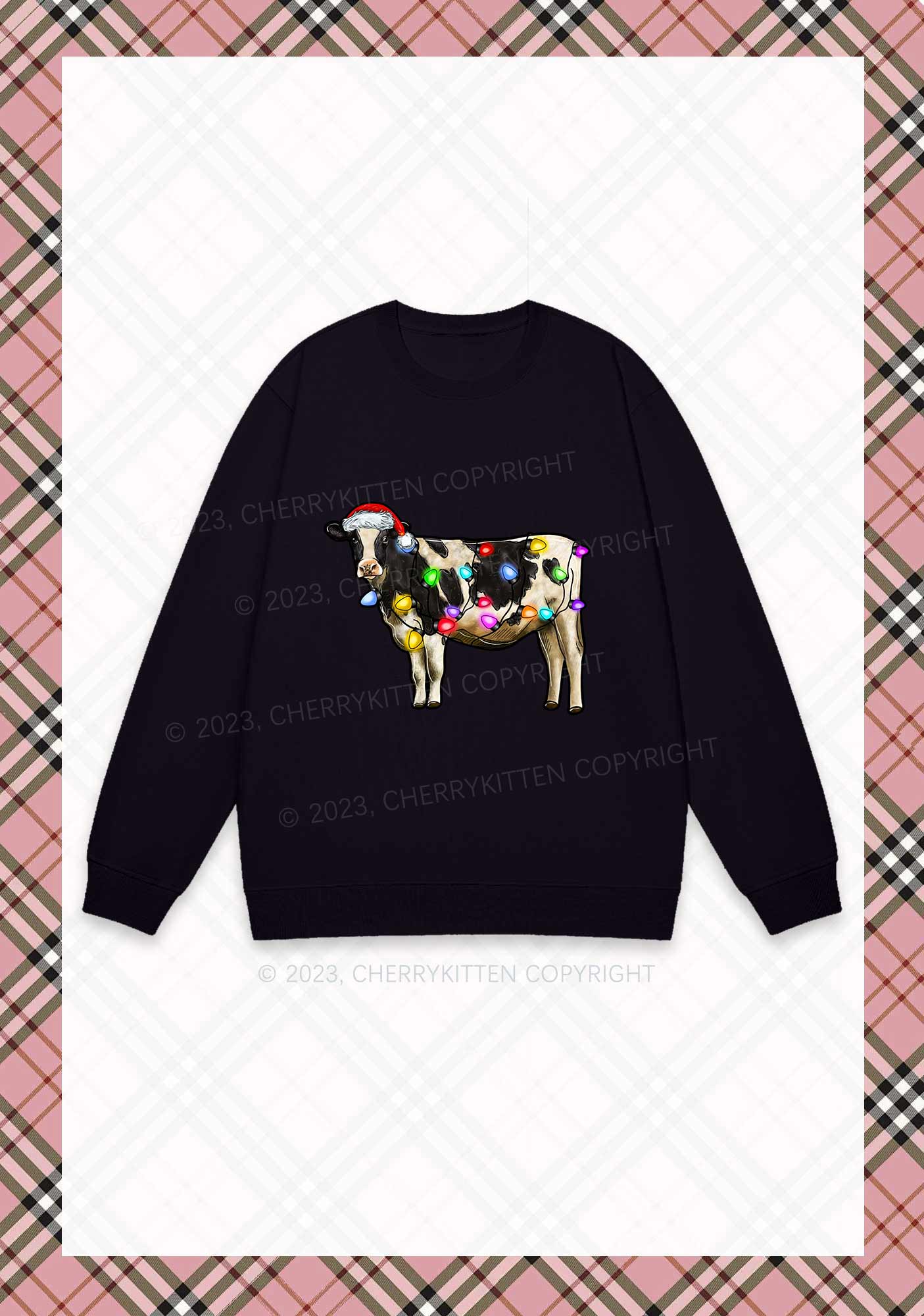 Christmas Cow Y2K Sweatshirt Cherrykitten